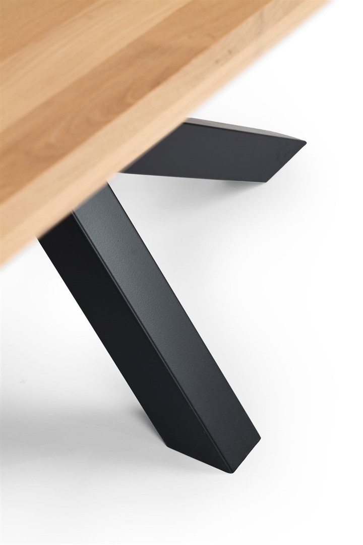 Eiken eettafel Abely met kruispoot 260 x 100cm - Smoked Oak hout