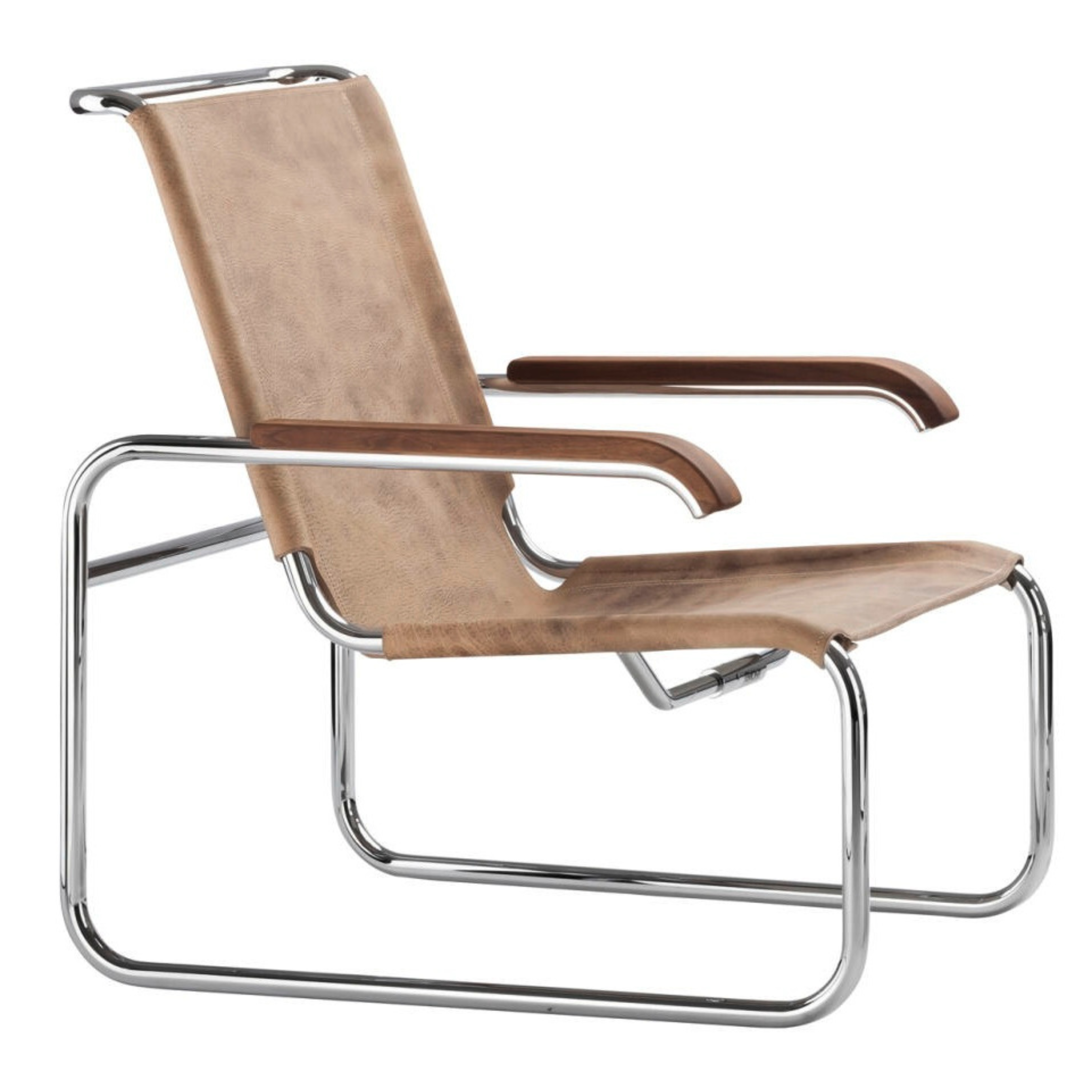 Easychair S35 L - chrome/buffalo leather brown