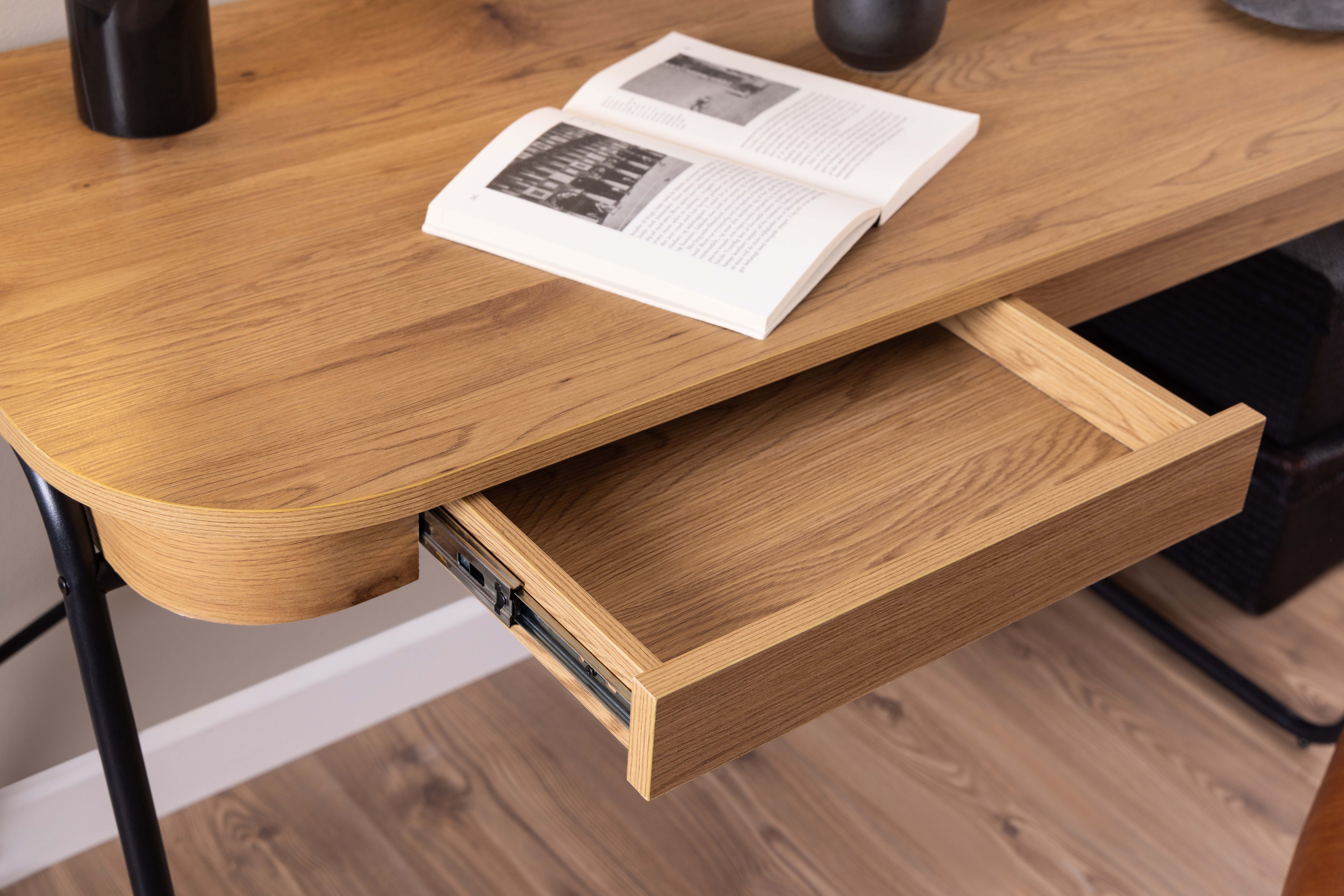 Bureau met opbergruimte - wild oak