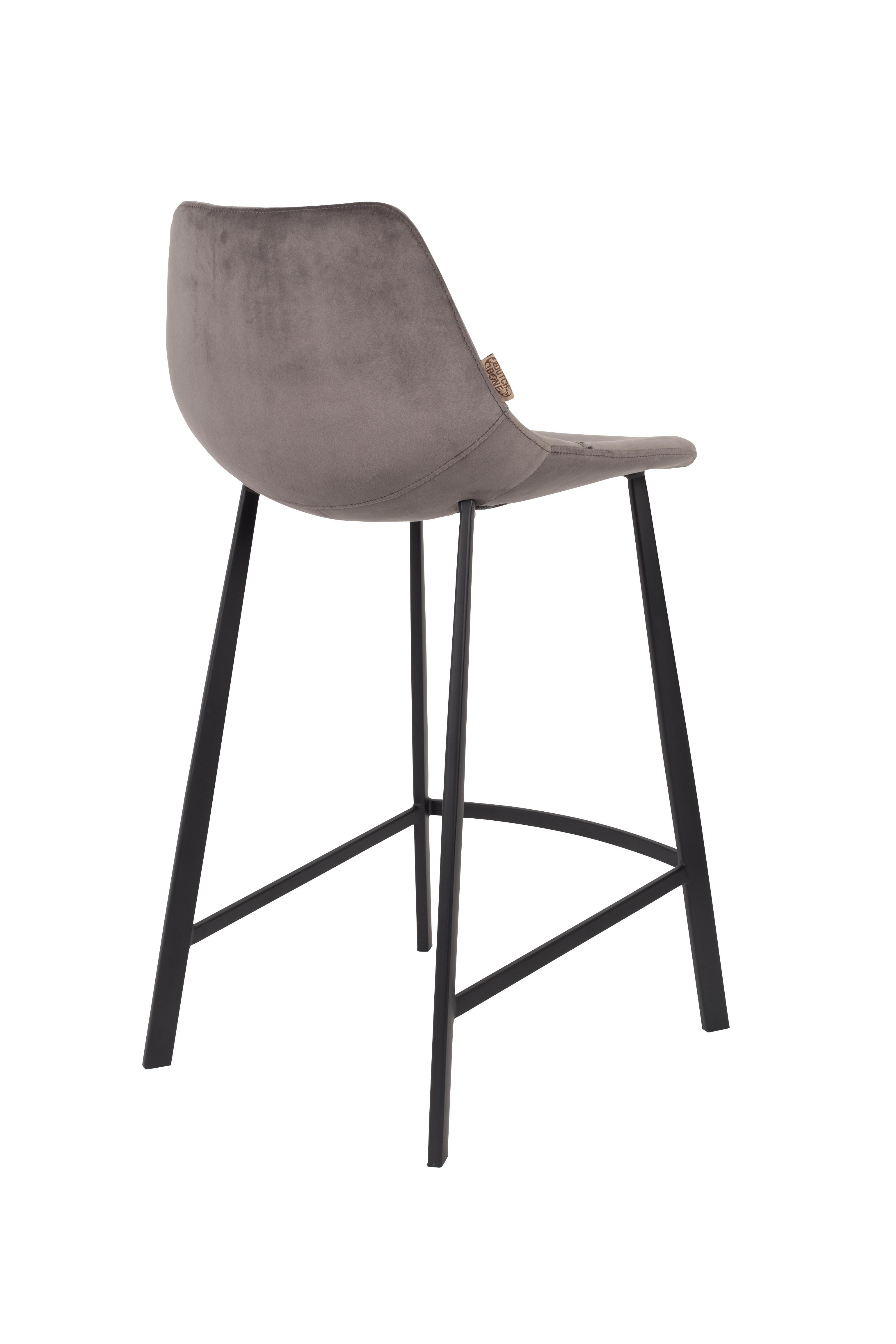Counterstoel Franky in velvet 65cm - donkergrijs