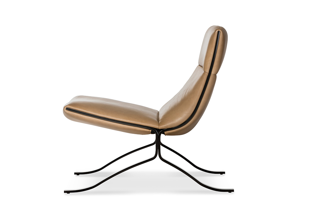 Fauteuil Juno in leder - bruin