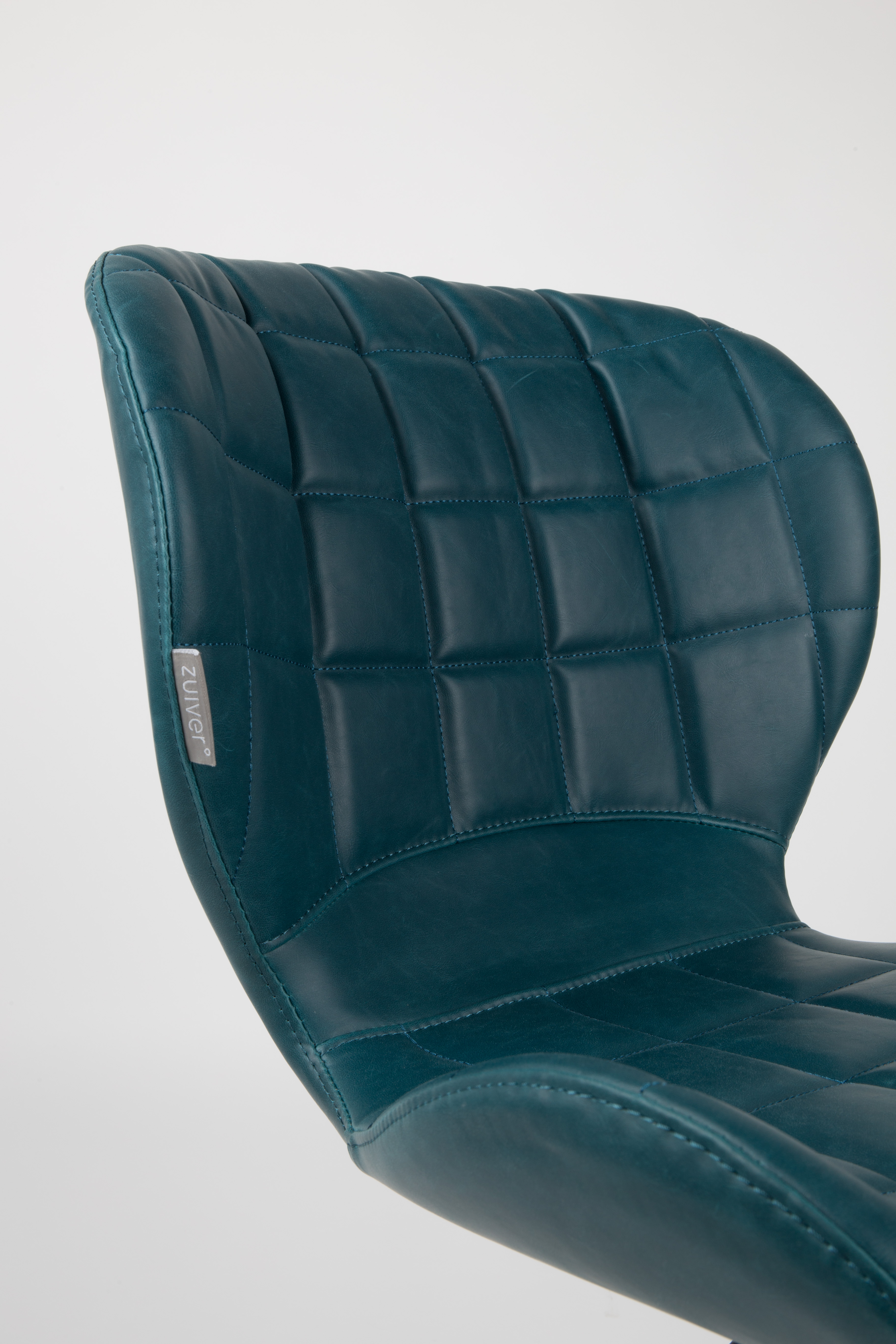 Eetkamerstoel OMG in lederlook - Petrol blauw