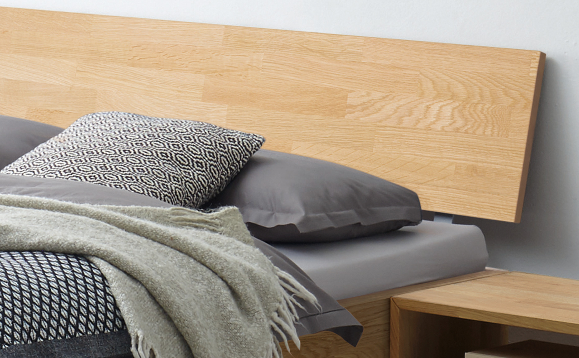 Houten bedkader 160x200cm - Bianco eiken