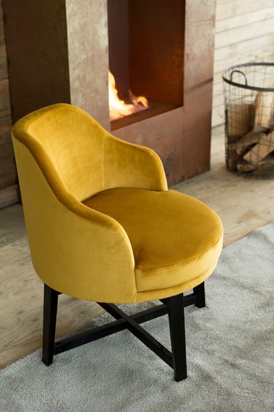 Fauteuil in fluweel - goud