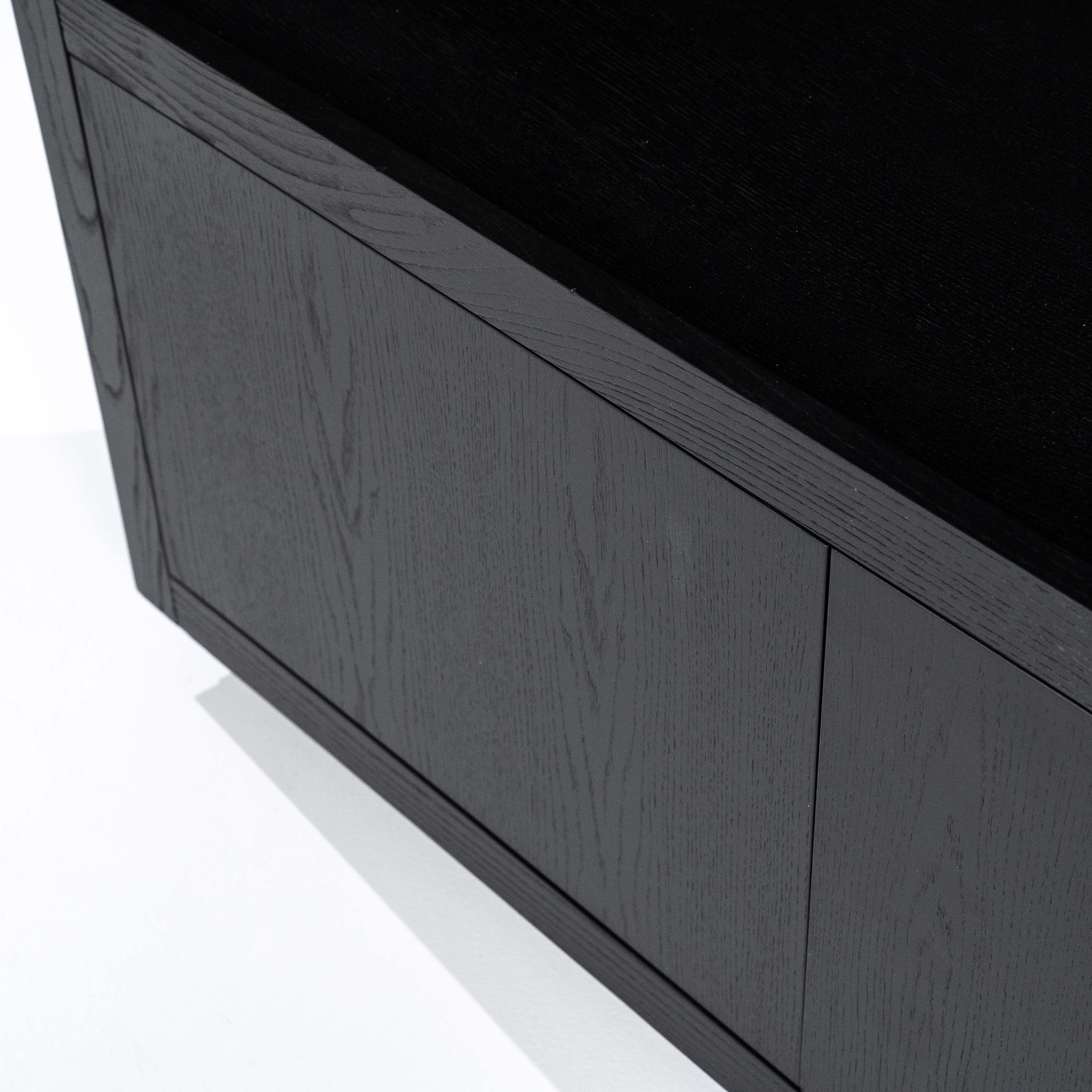 Wandkast in (fineer)eik B120cm - zwart