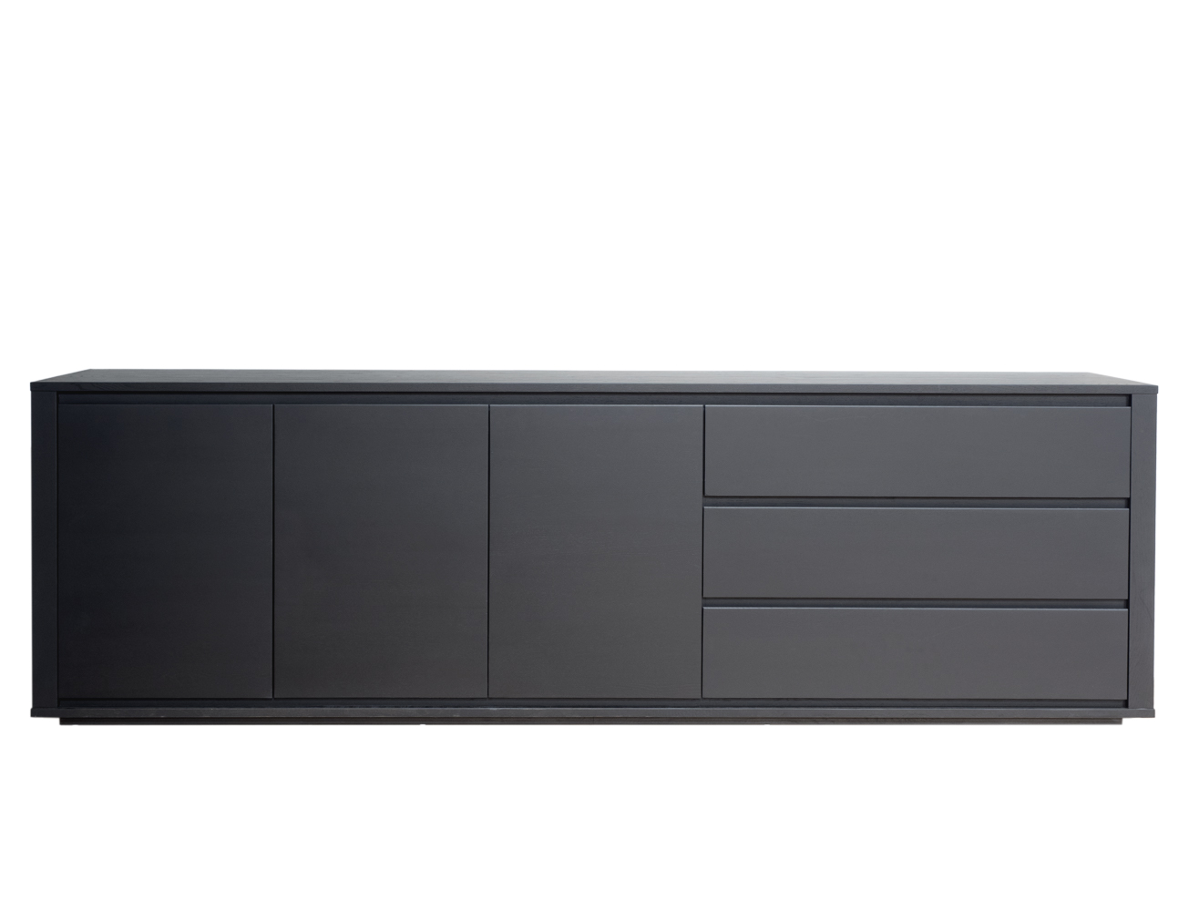 Dressoir Zen met 3 deuren en 3 lades - Black Matte