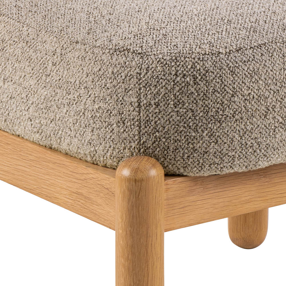 Fauteuil met bouclé zitting - natuur eiken/beige