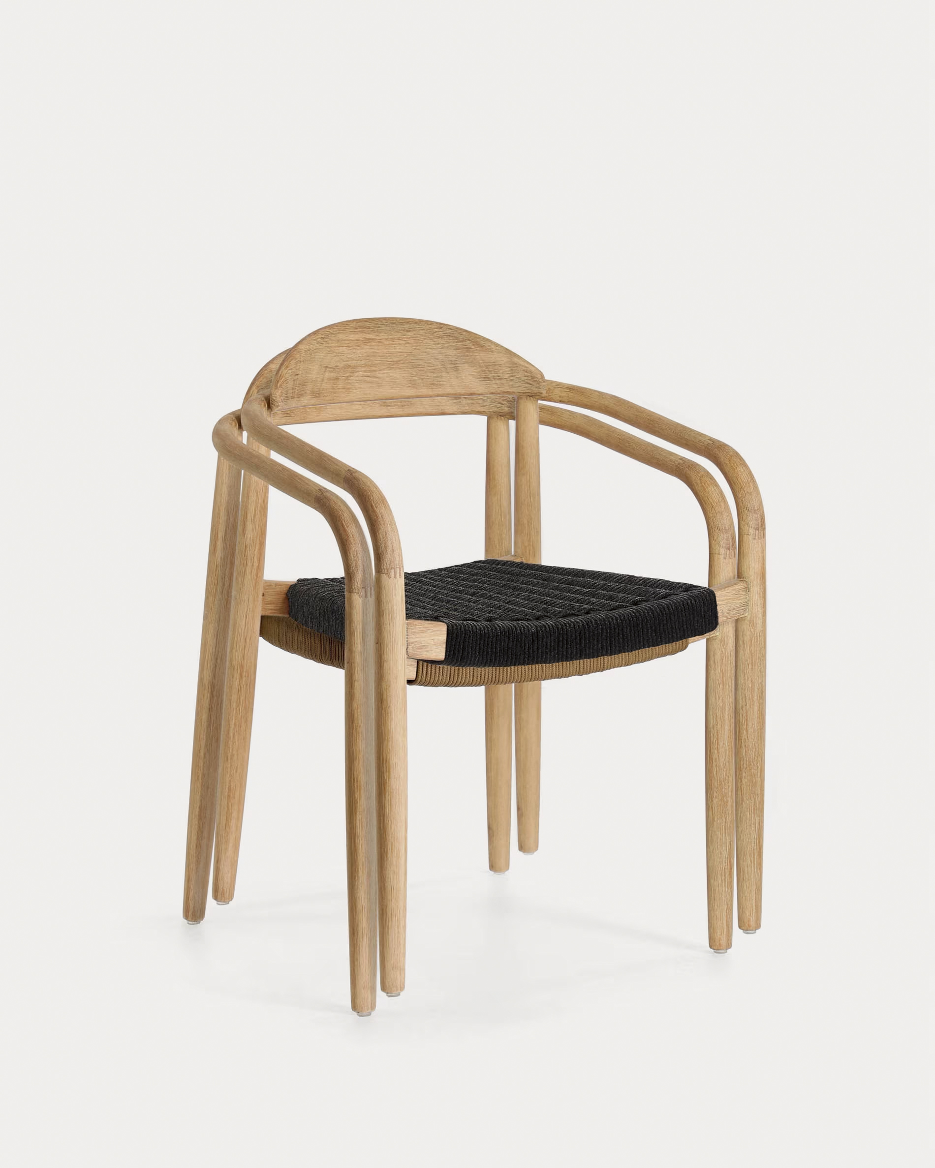 Houten armstoel stapelbaar - natuur acacia