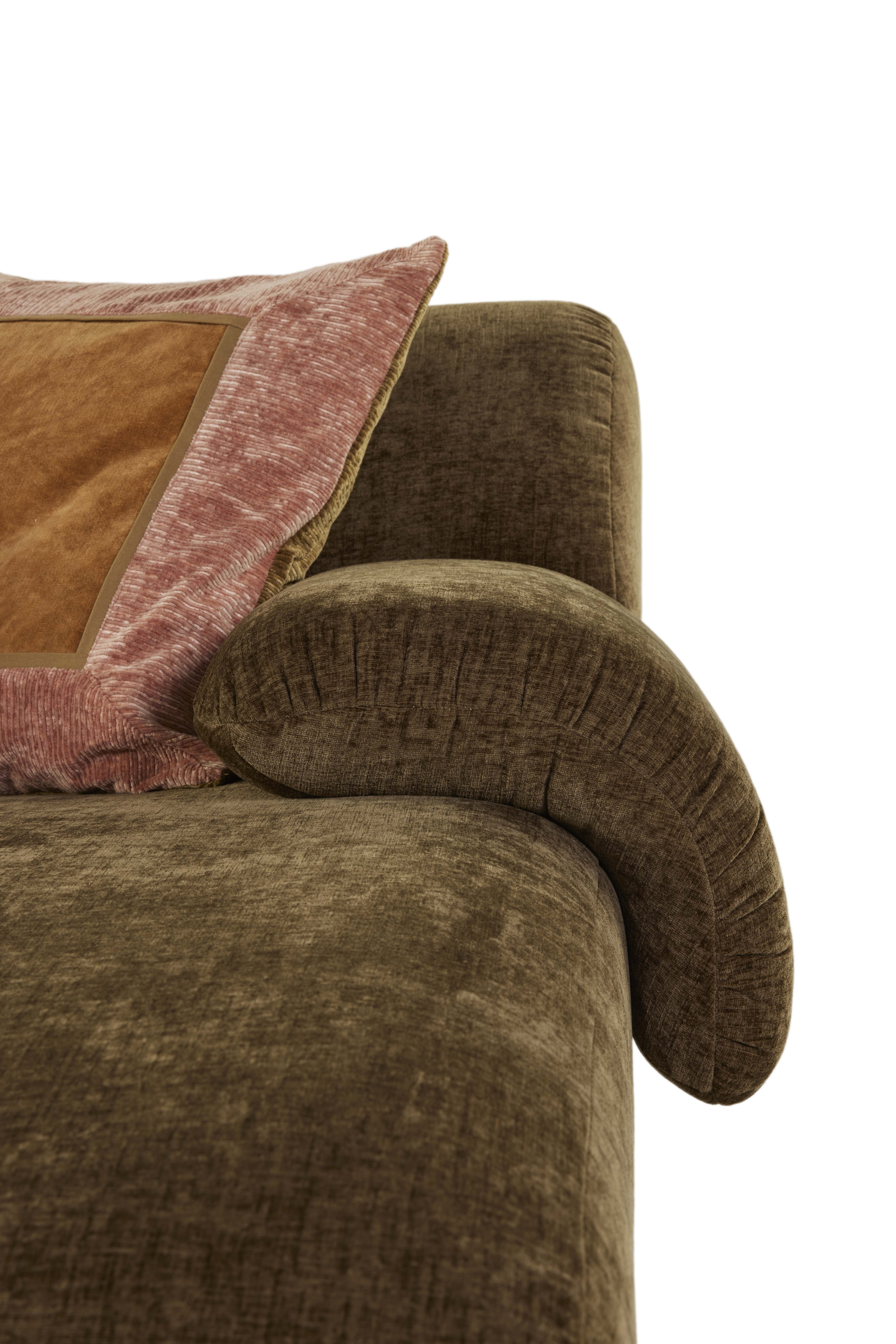 Hoeksalon Lux in fluweel (rechts) - Nile donkergroen