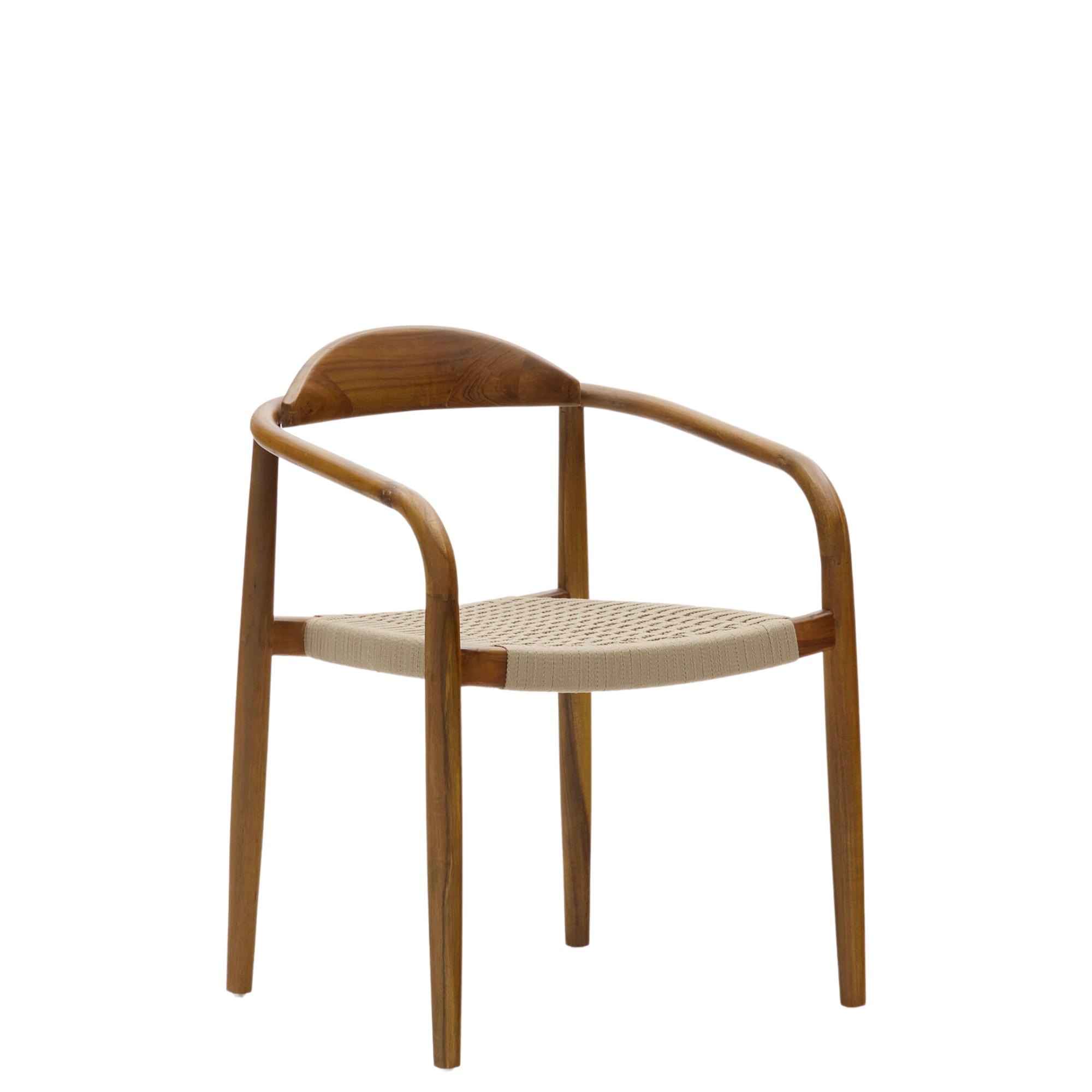 Houten armstoel stapelbaar - walnoot acacia