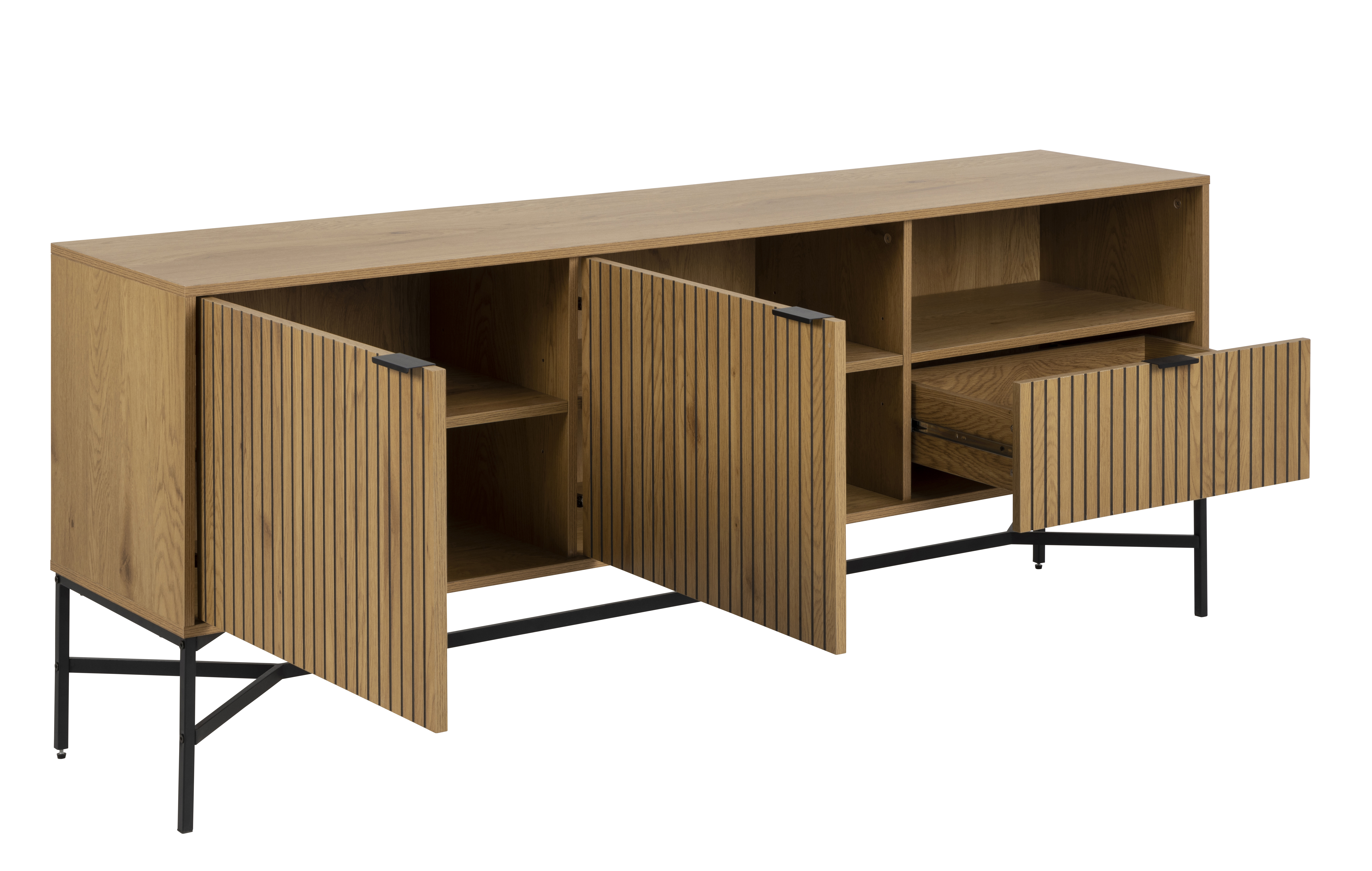 Houten dressoir met 2 deuren en lade - natuur wild oak