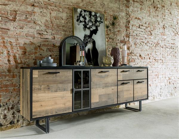Dressoir Avalon met 5 deuren en lade B230cm - natuur