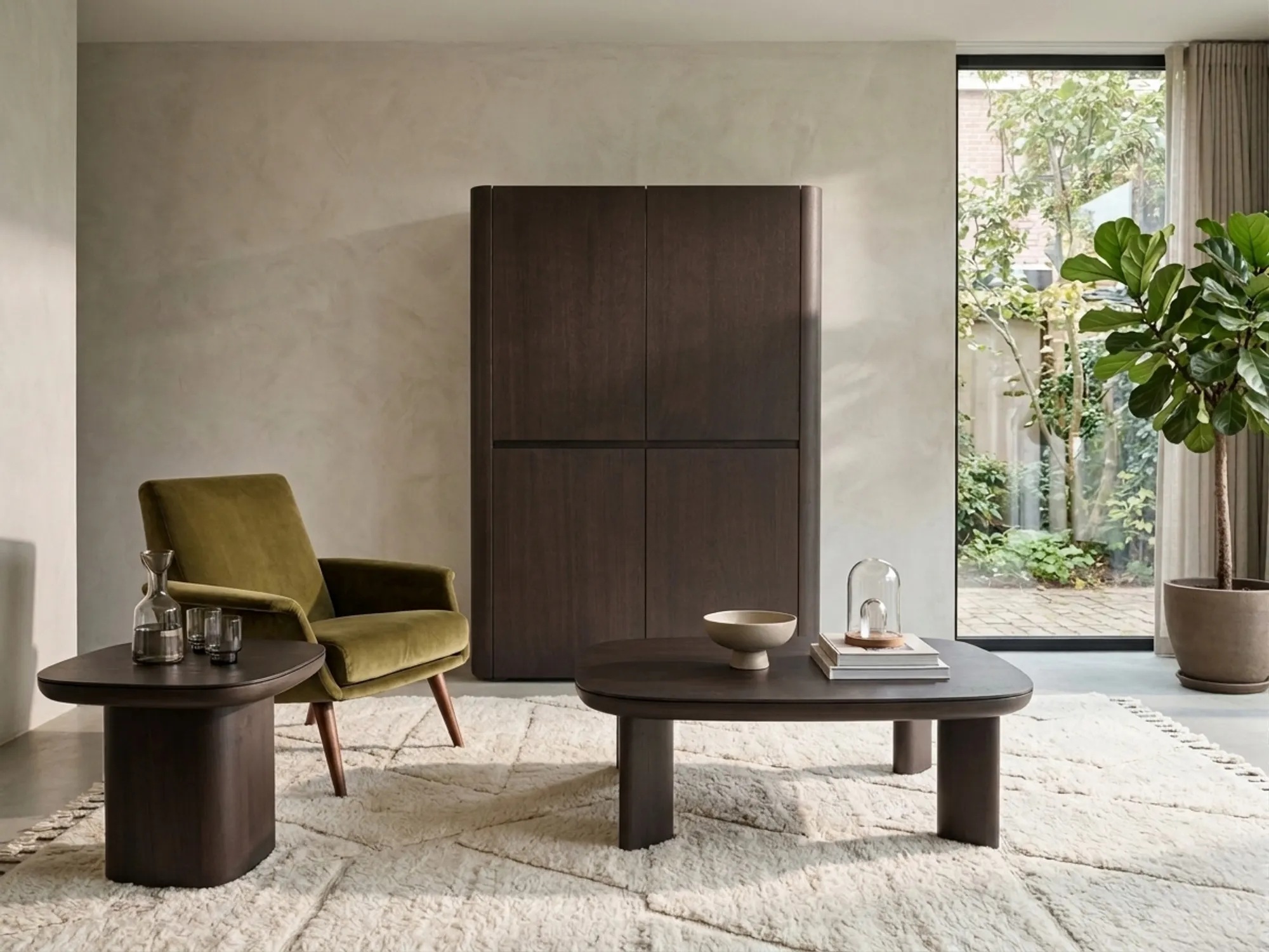 Salontafel 99x90cm - walnoot