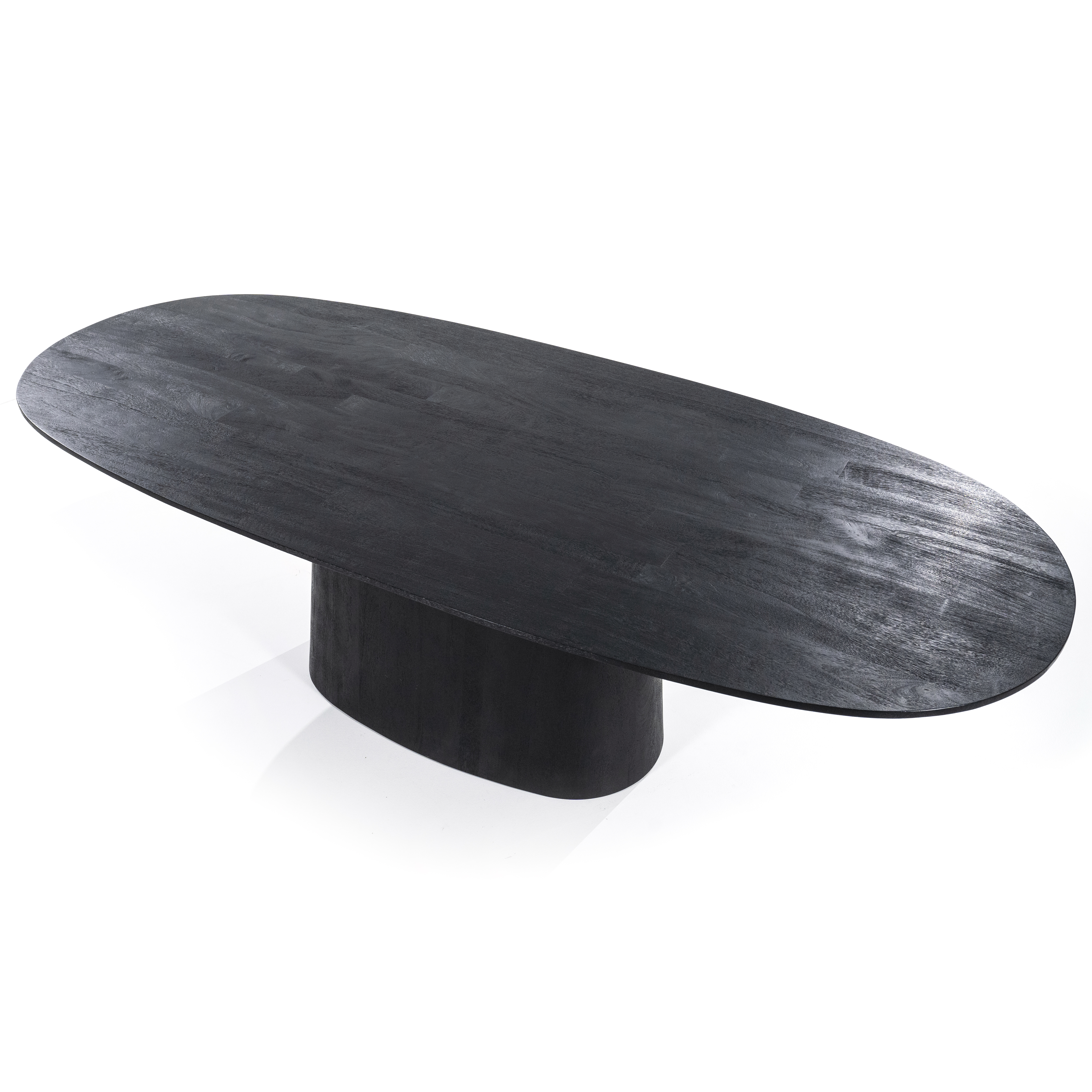 Ovale eettafel mangohout 200x110cm - zwart