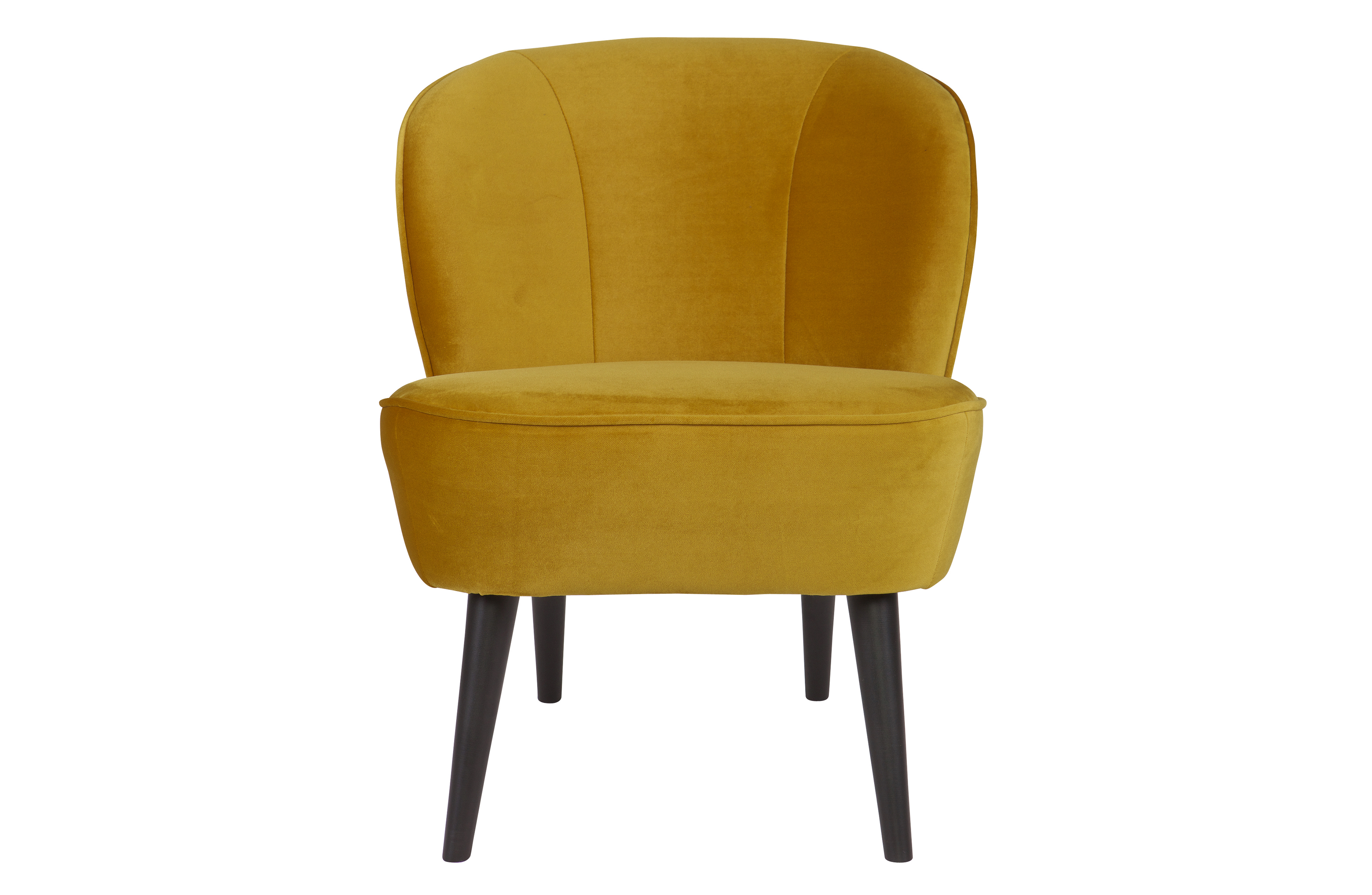 Fauteuil Sara in fluweel - okergeel