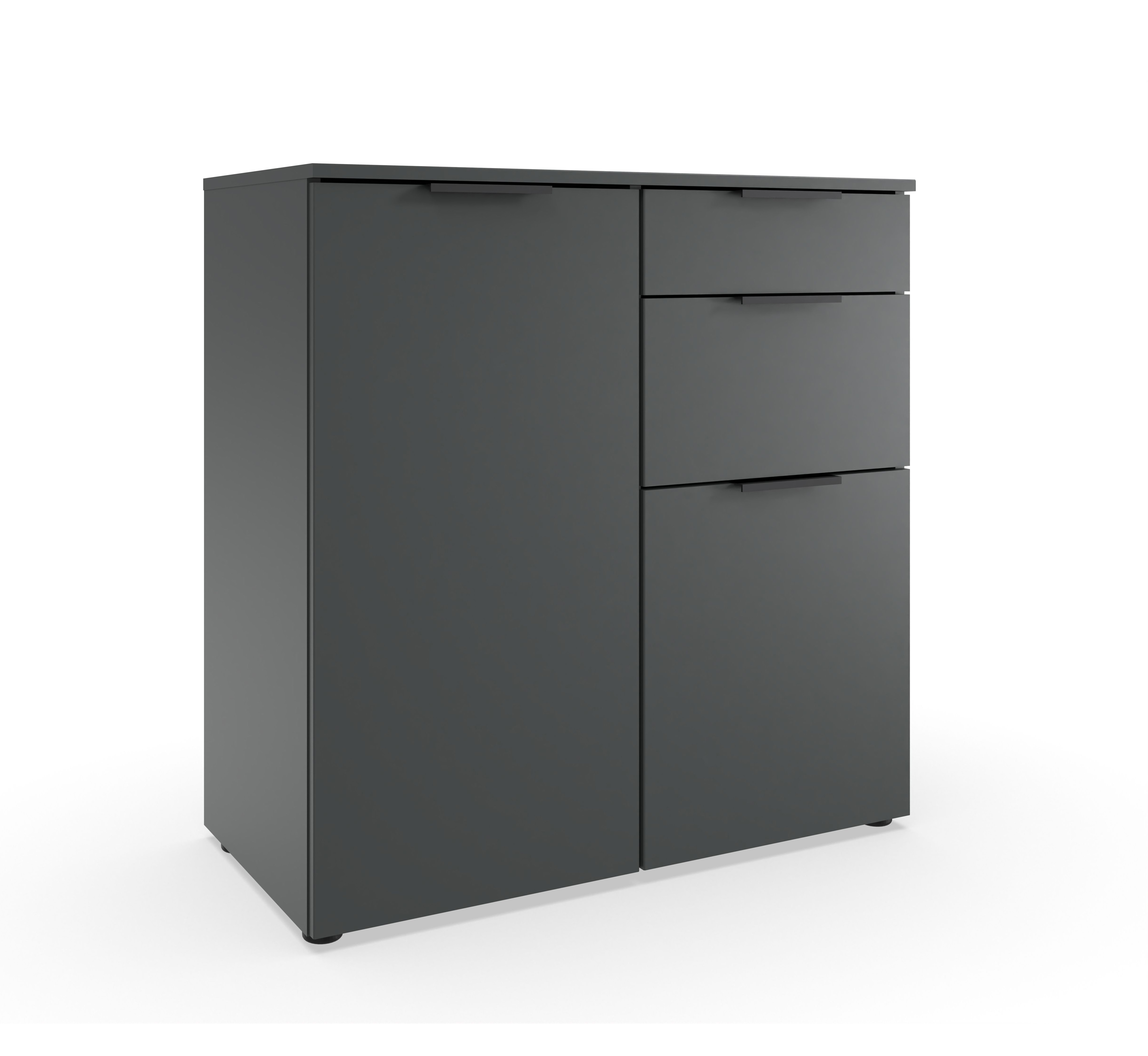 Kommode met 1 deur en 3 lades - Graphite grijs