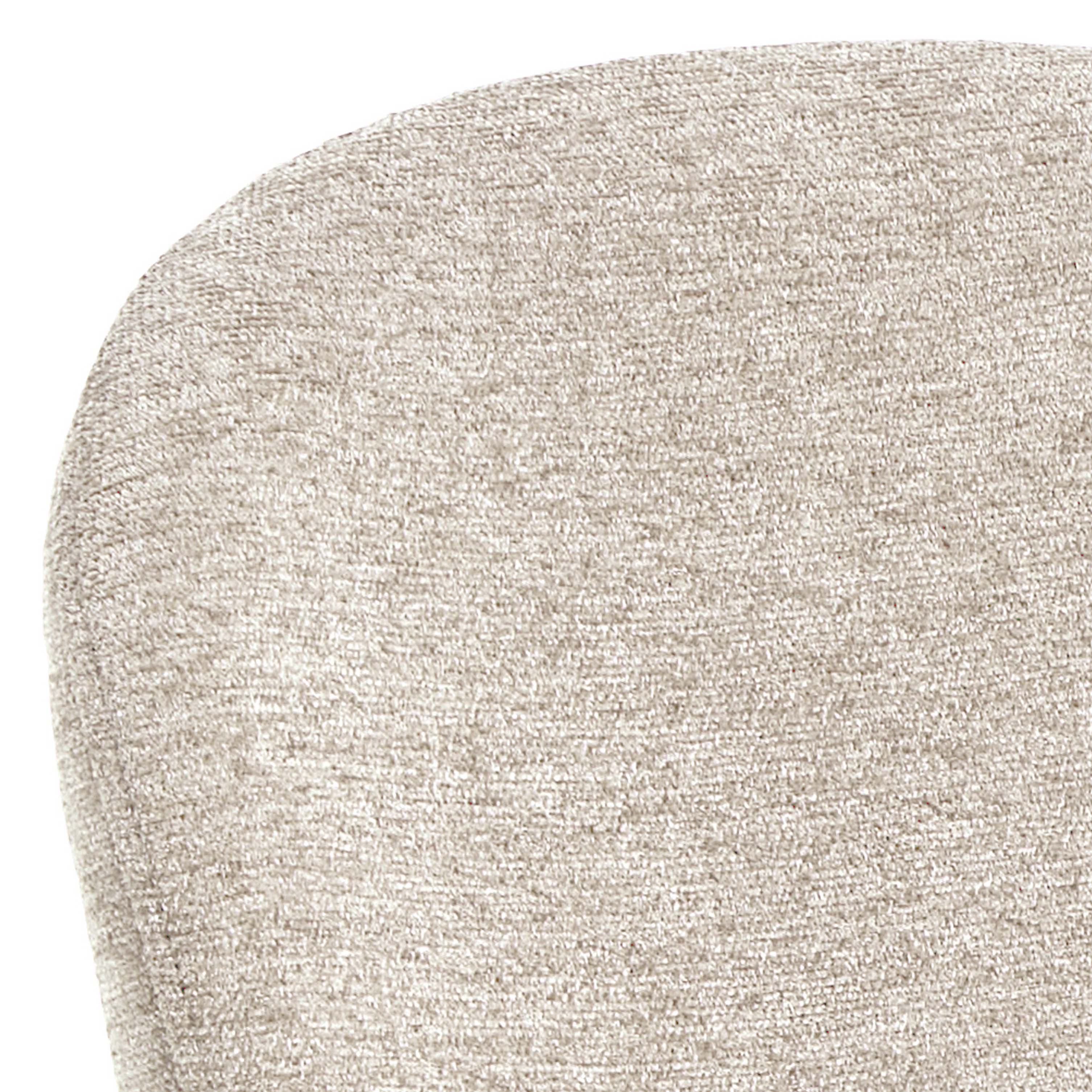 Eetkamerstoel - beige/zwart metaal