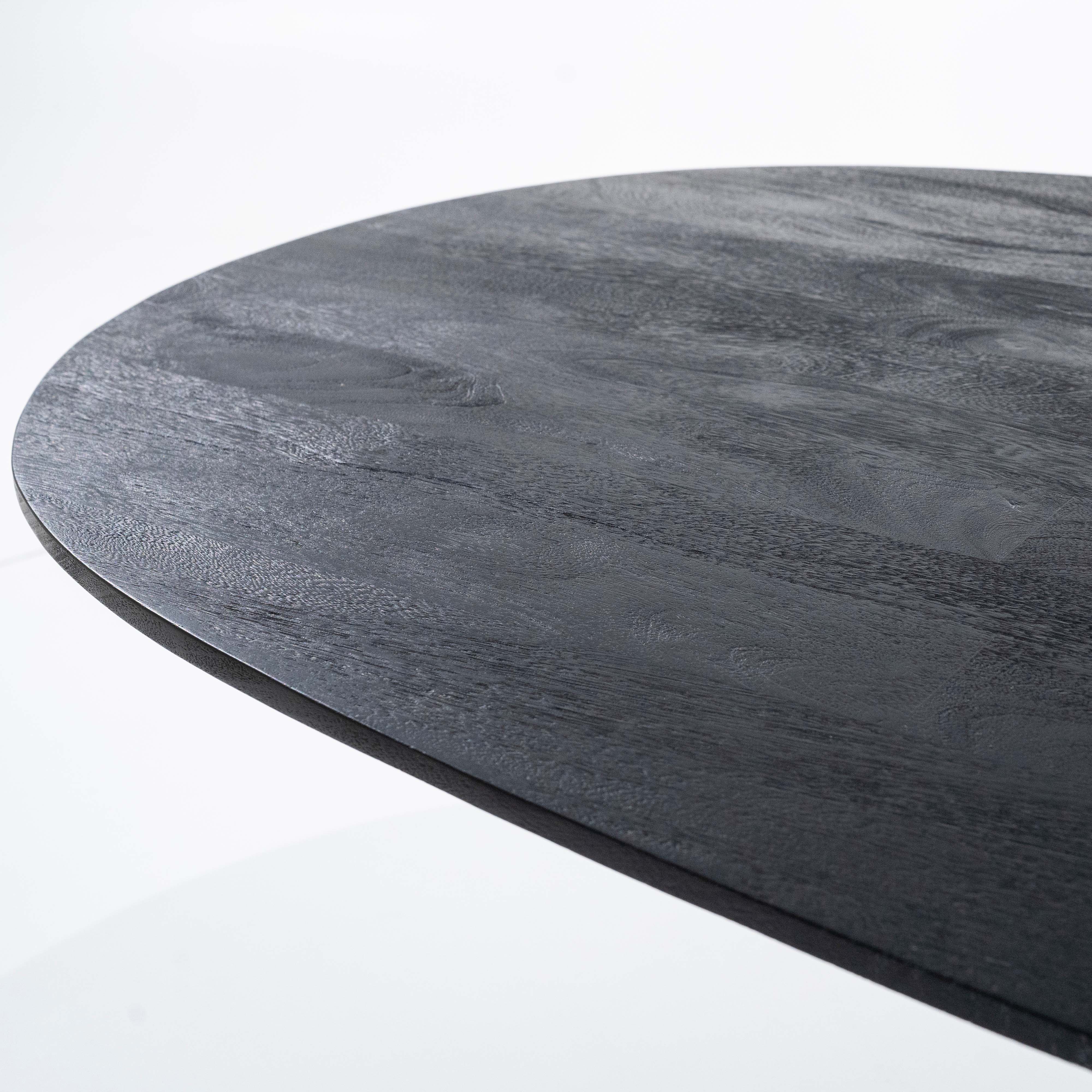 Eettafel 300x110cm in mangohout - zwart