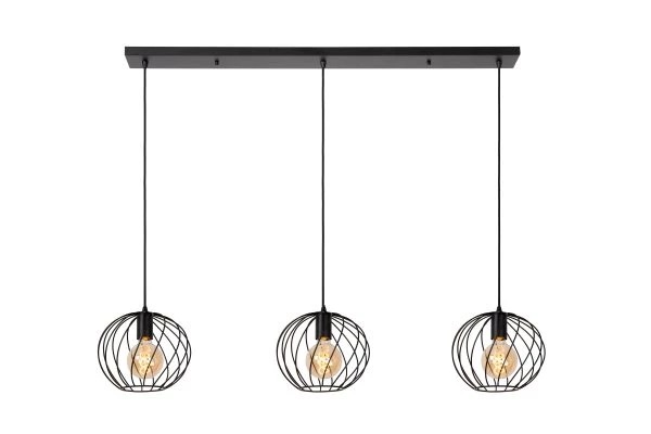 Hanglamp Danza met drie pendels - zwart