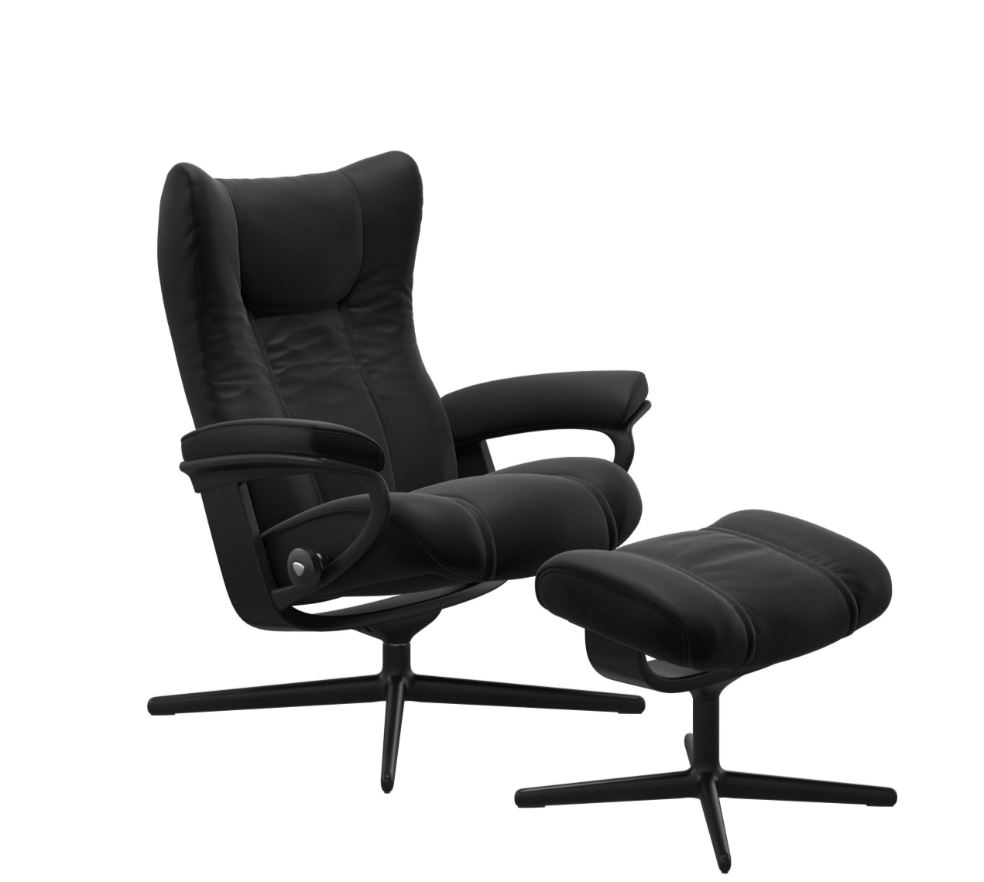 Relaxzetel met voetenbank Wing - Paloma Black