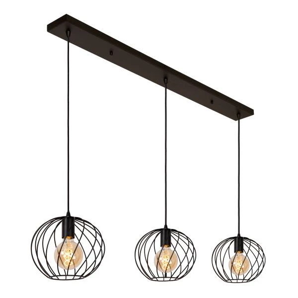 Hanglamp Danza met drie pendels - zwart