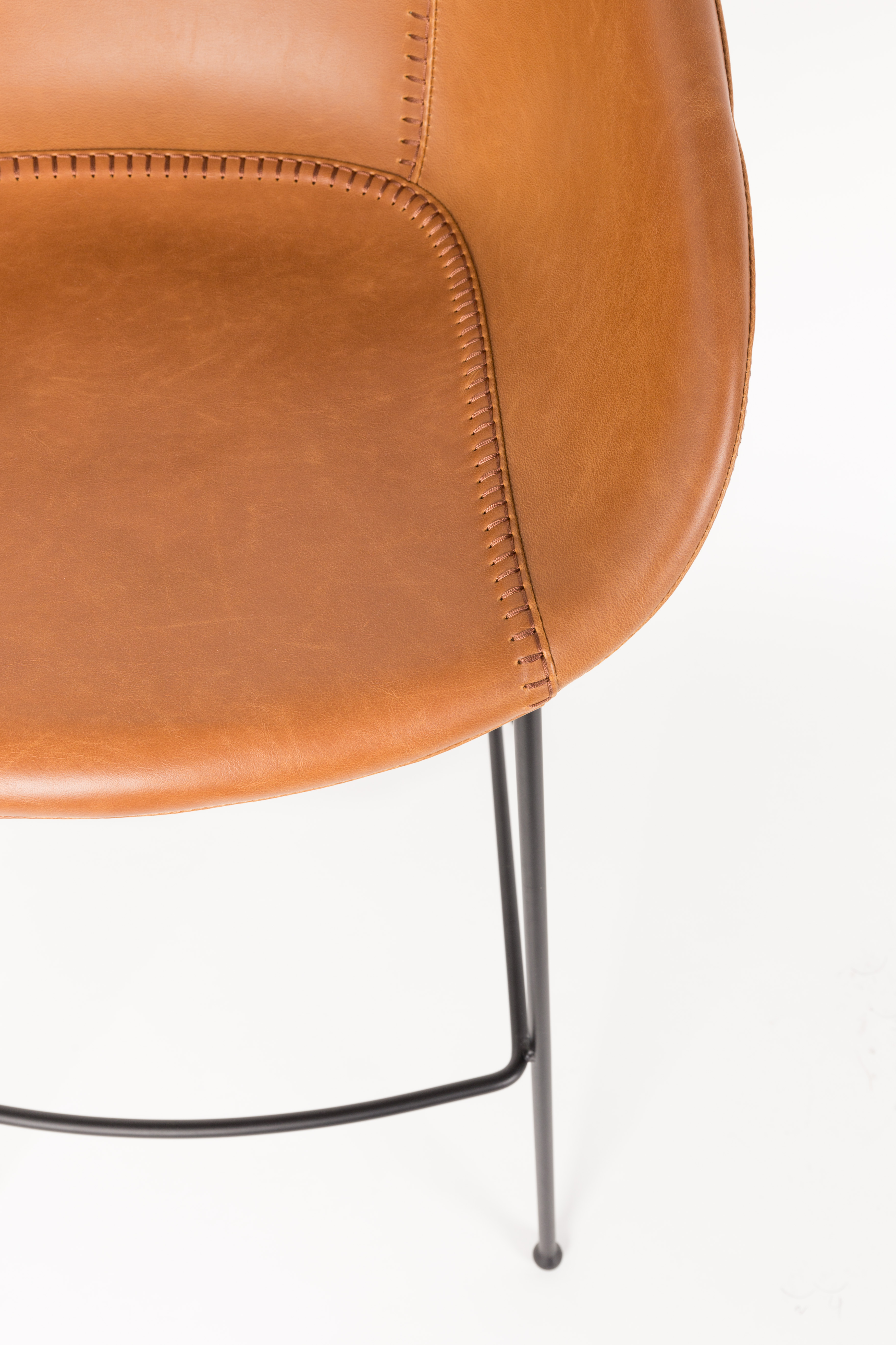 Barstoel Feston in lederlook - cognac