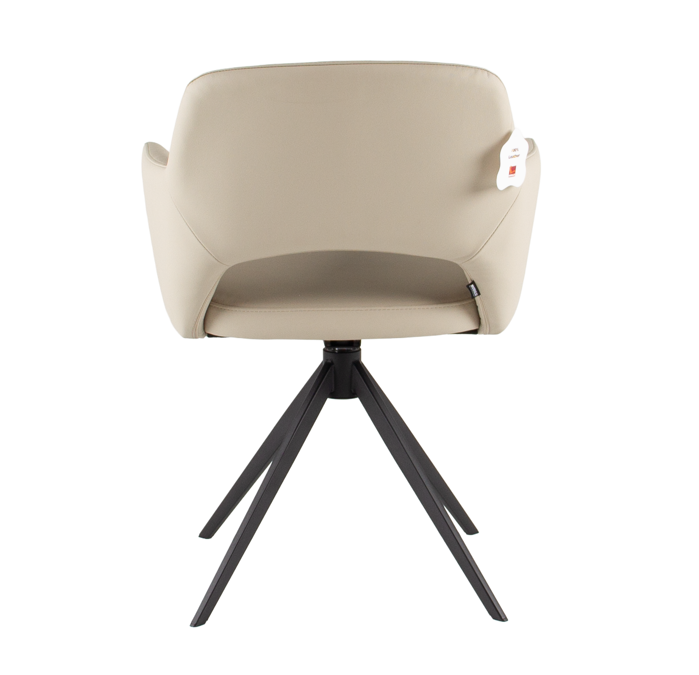 Draaibare kuipstoel in leder - beige