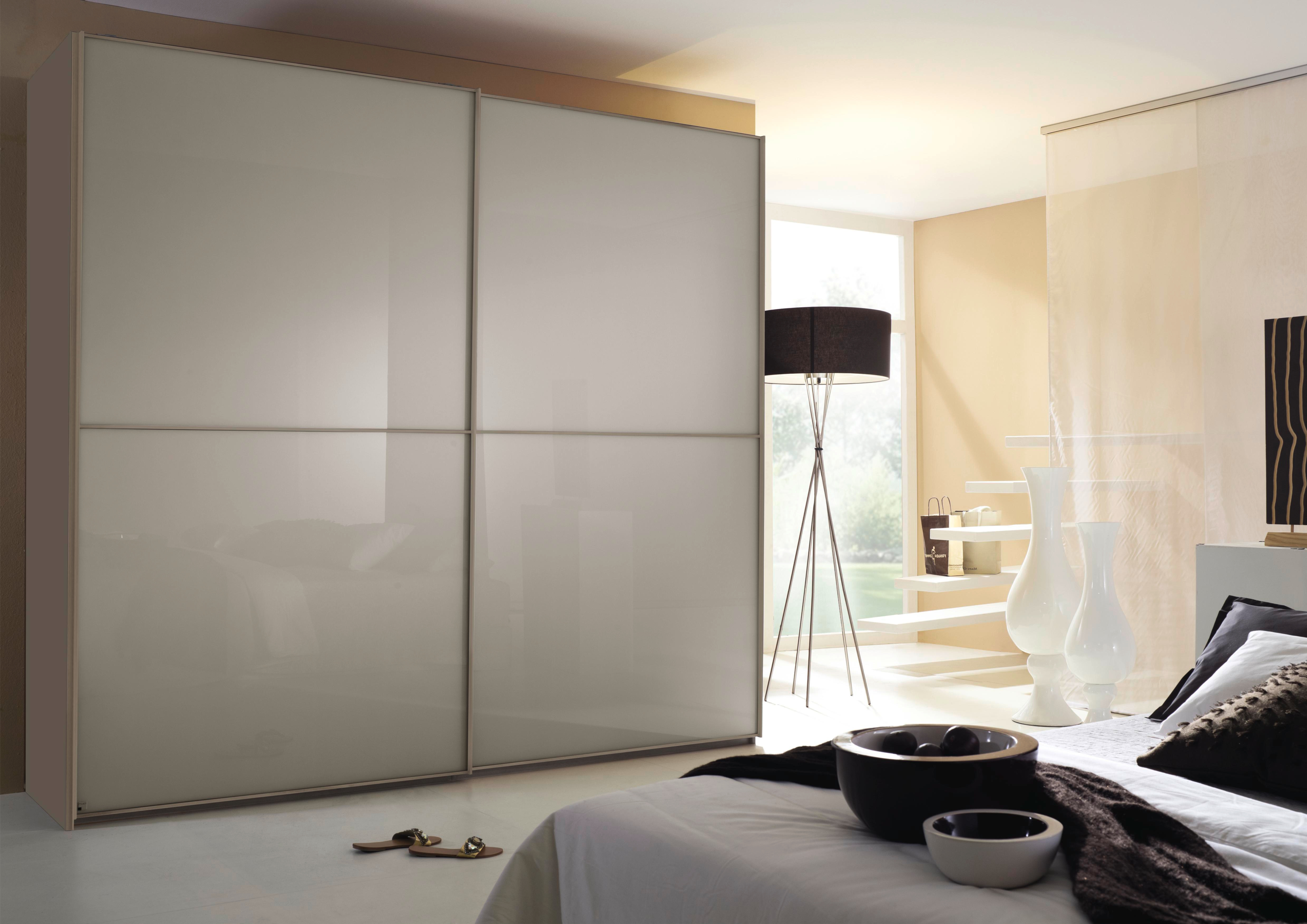 Schuifdeurkast met glasdeuren 240x222cm - wit