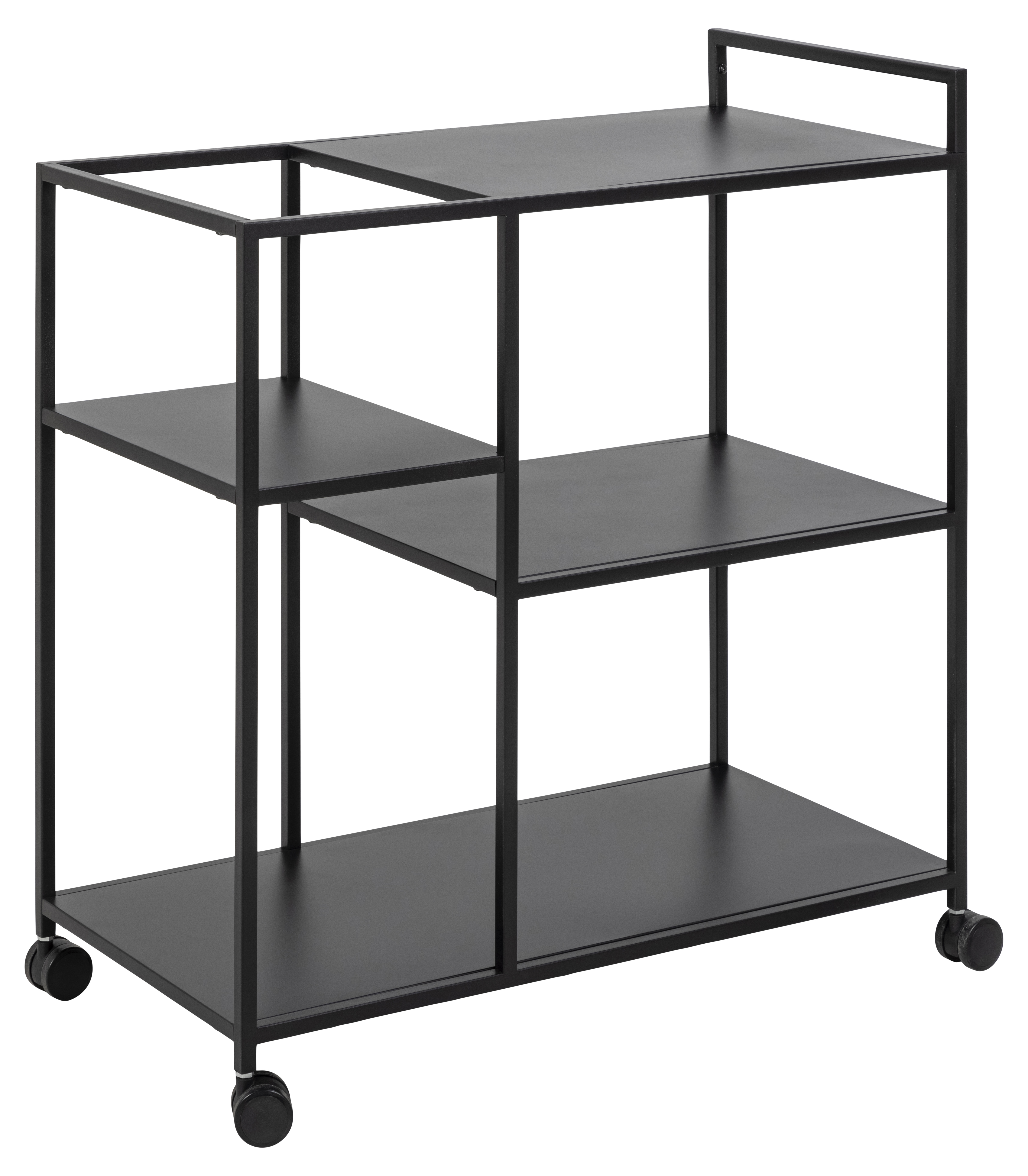Trolley met wielen 78x40cm - zwart