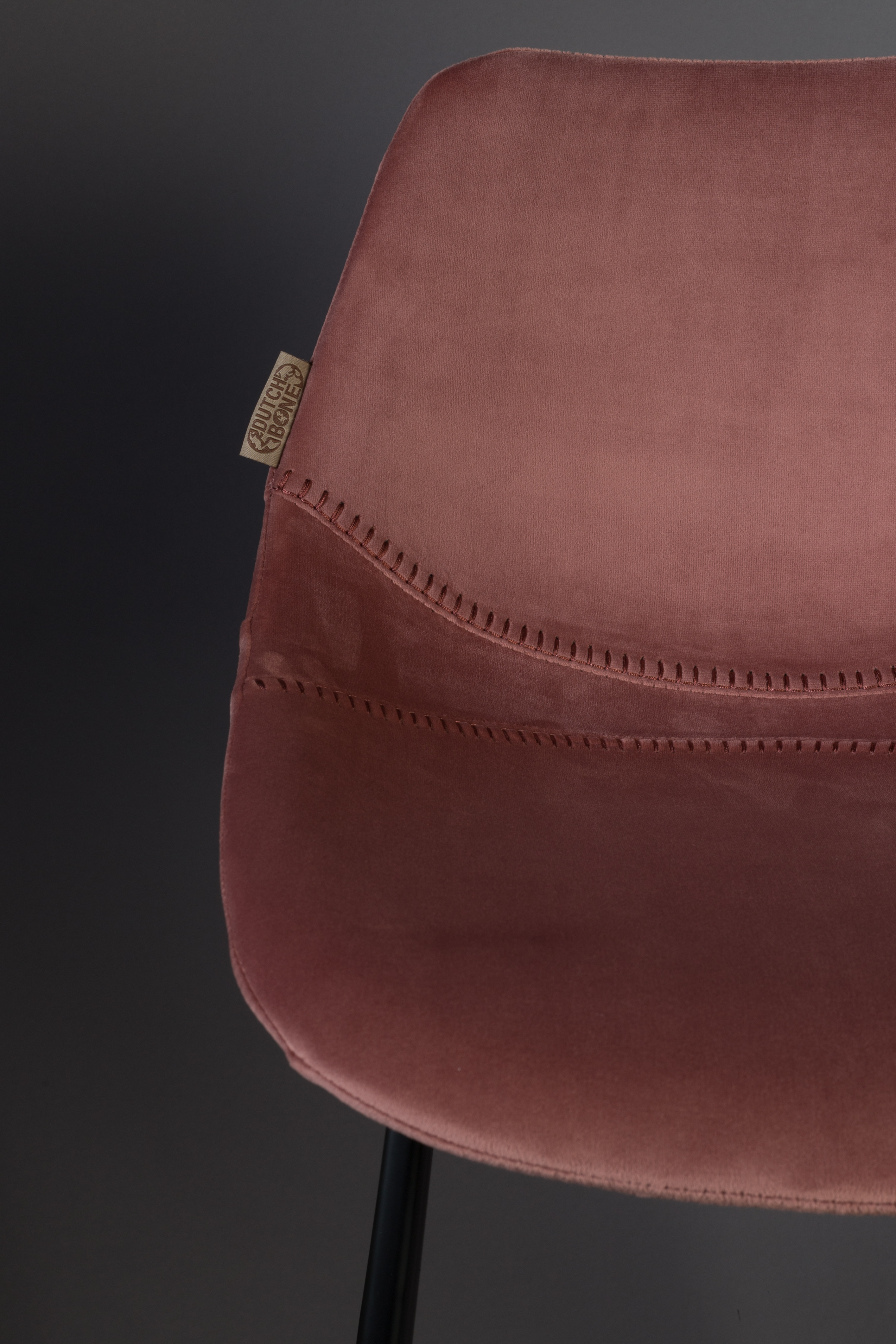 Counterstoel Franky in velvet 65cm - Old Pink