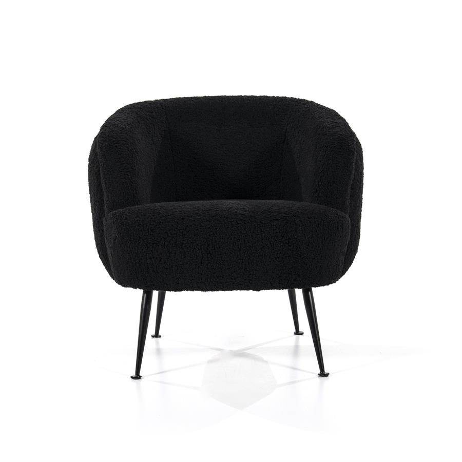 Fauteuil bouclé - zwart