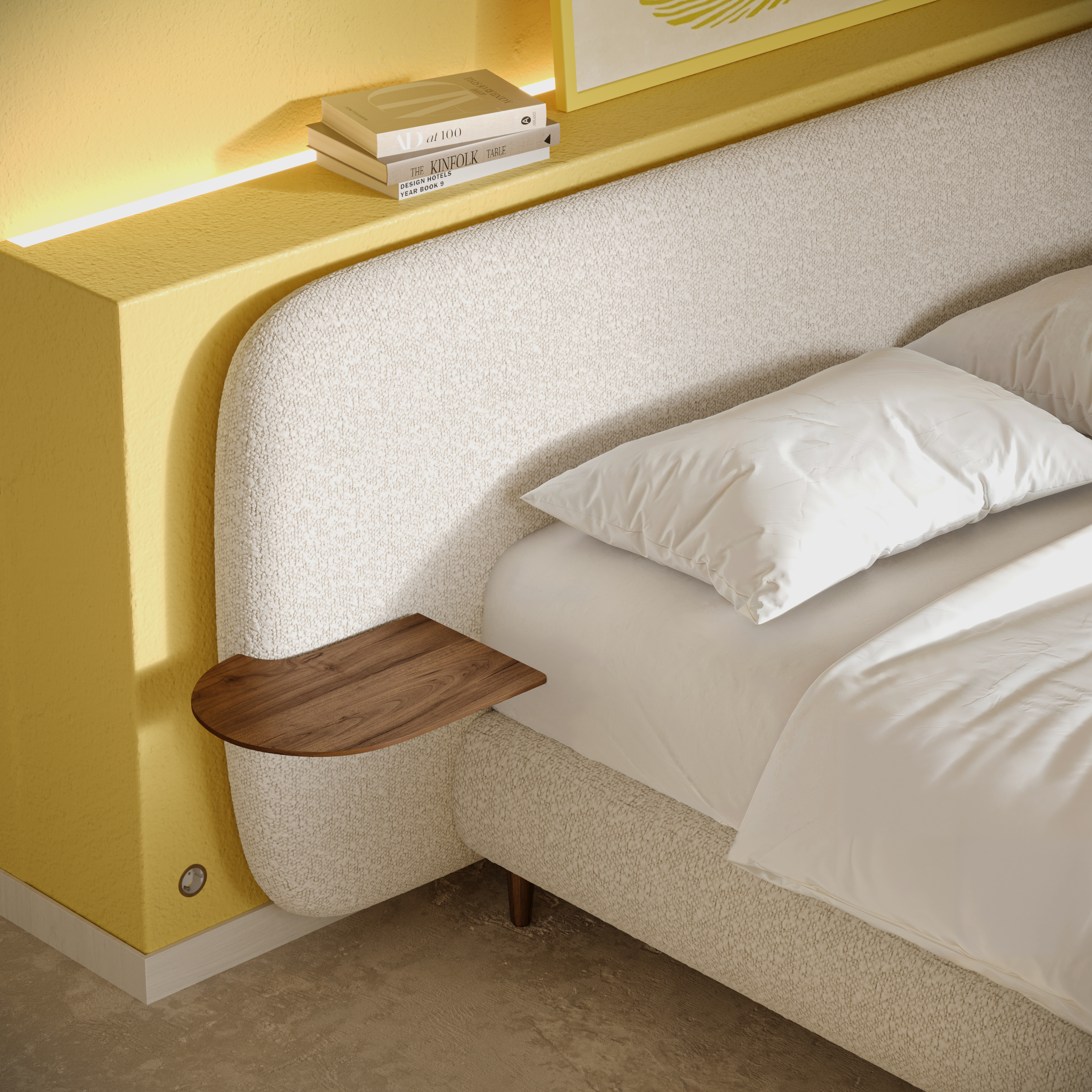 Boxspring Mars (excl. matras) 180x200cm - Natural ecru