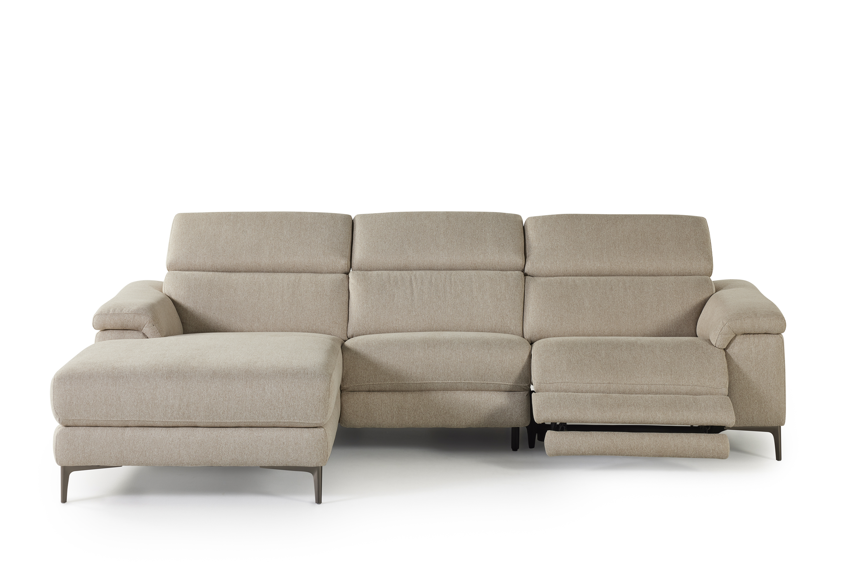 Hoeksalon incl. elektr. relaxfunctie - beige