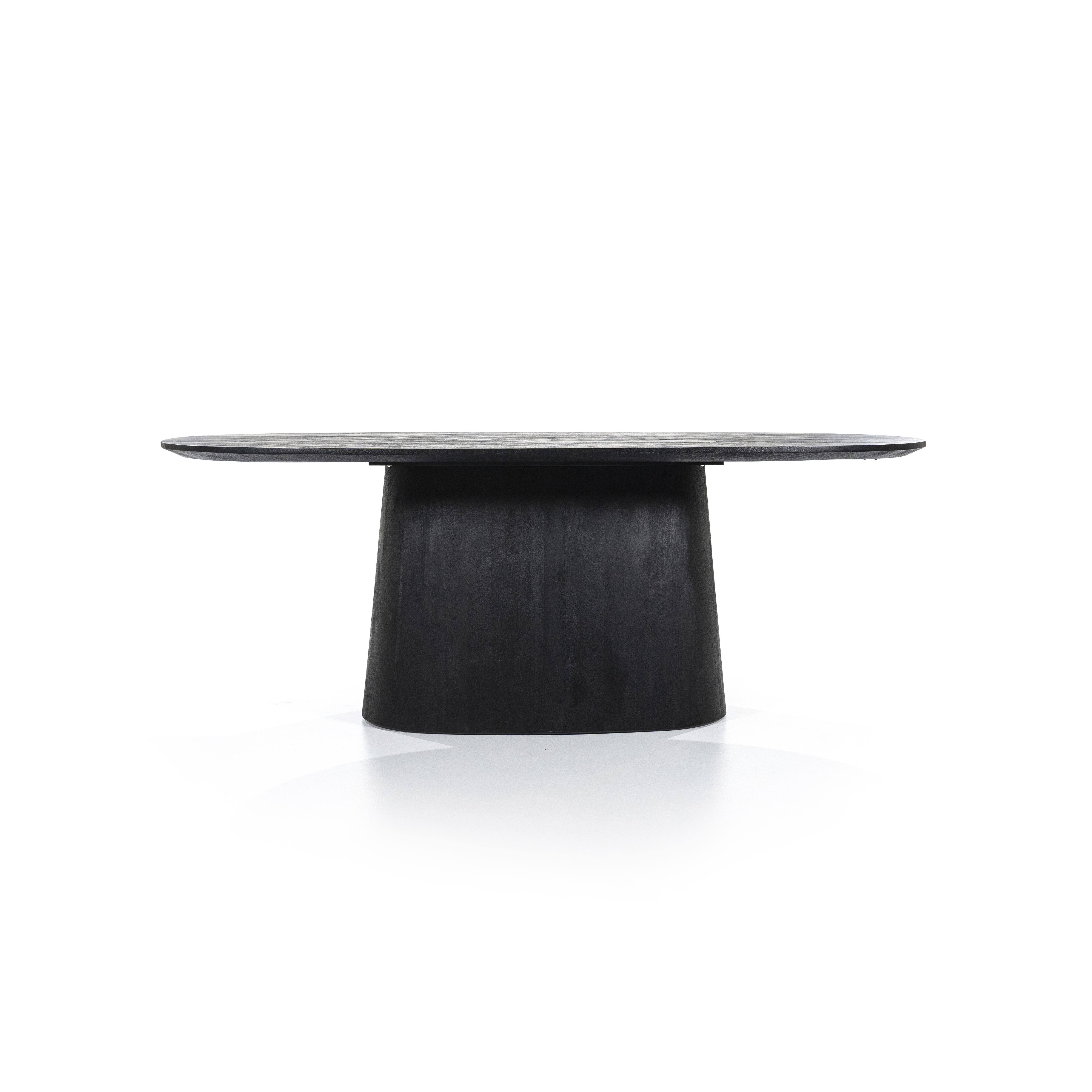 Ovale eettafel mangohout 200x110cm - zwart
