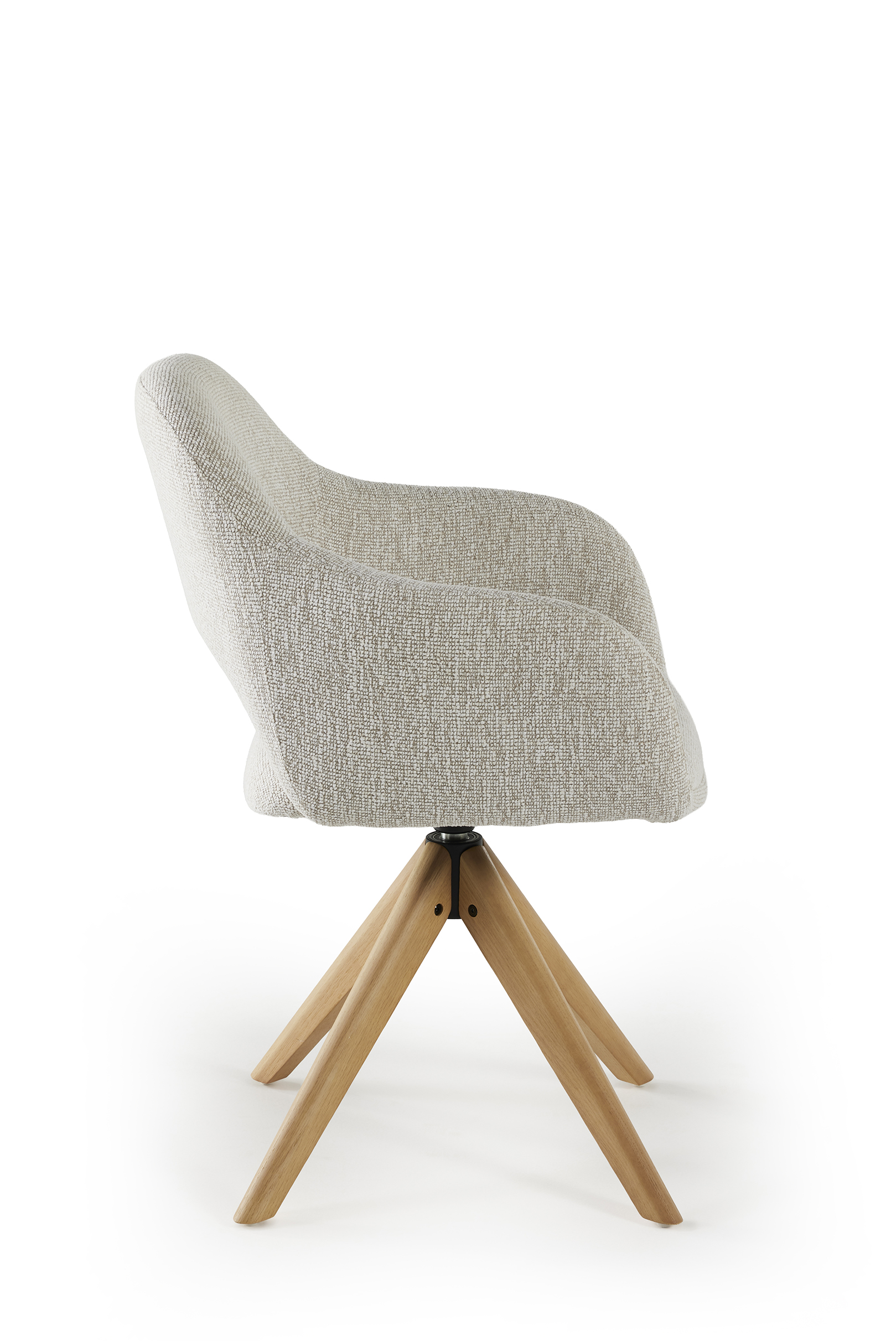 Kuipstoel swivel - linen/eik
