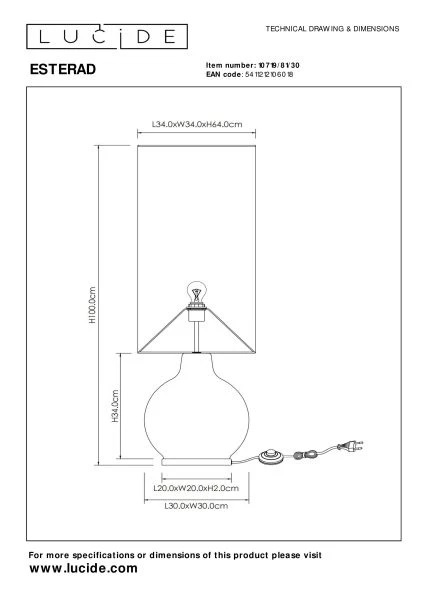 Vloerlamp Esterad - zwart