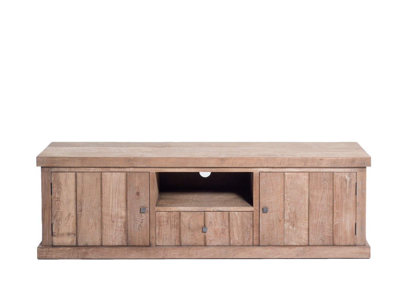 Tv-meubel met 2 deuren en lade - natuur teak