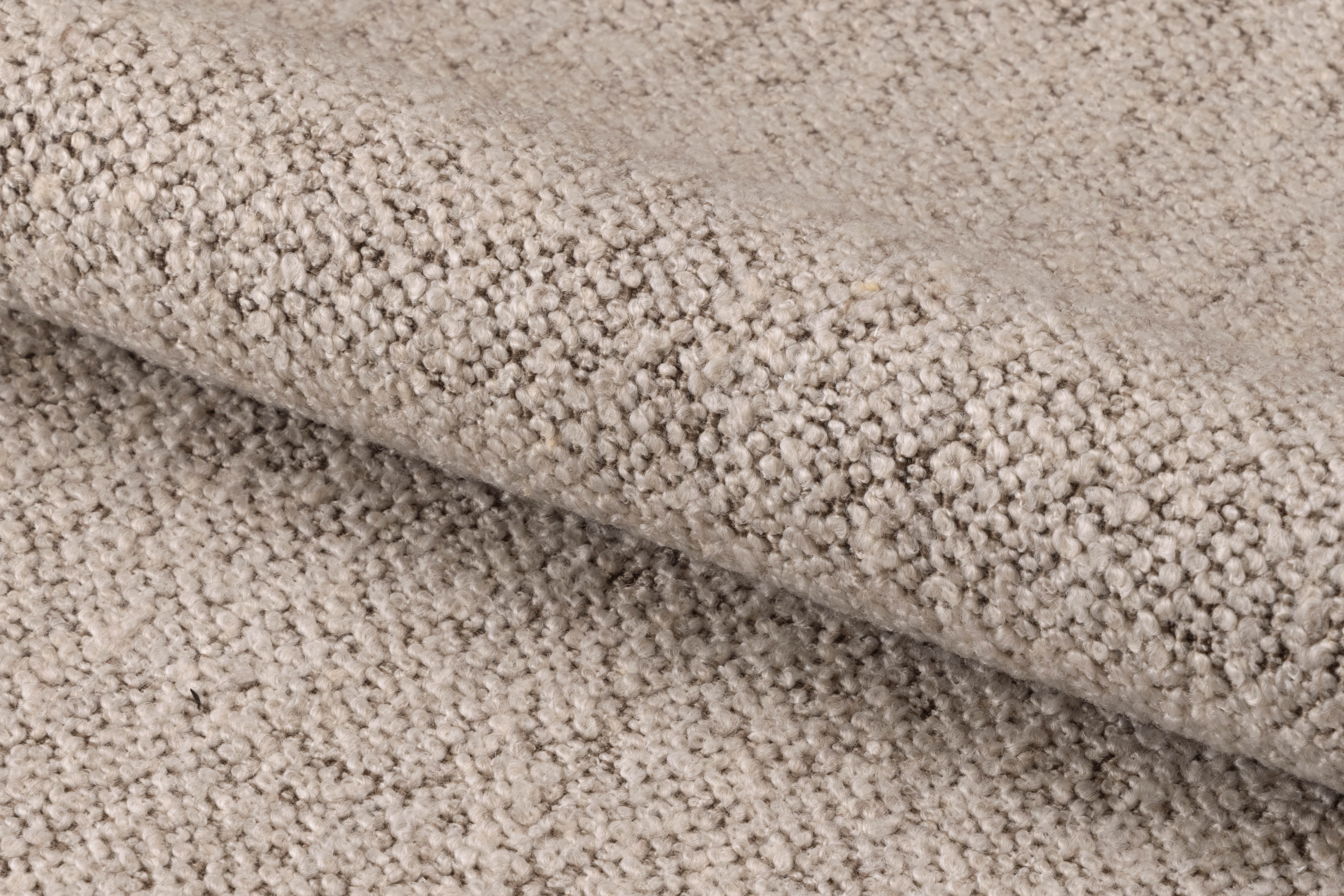 Fauteuil met bouclé zitting - natuur eiken/beige