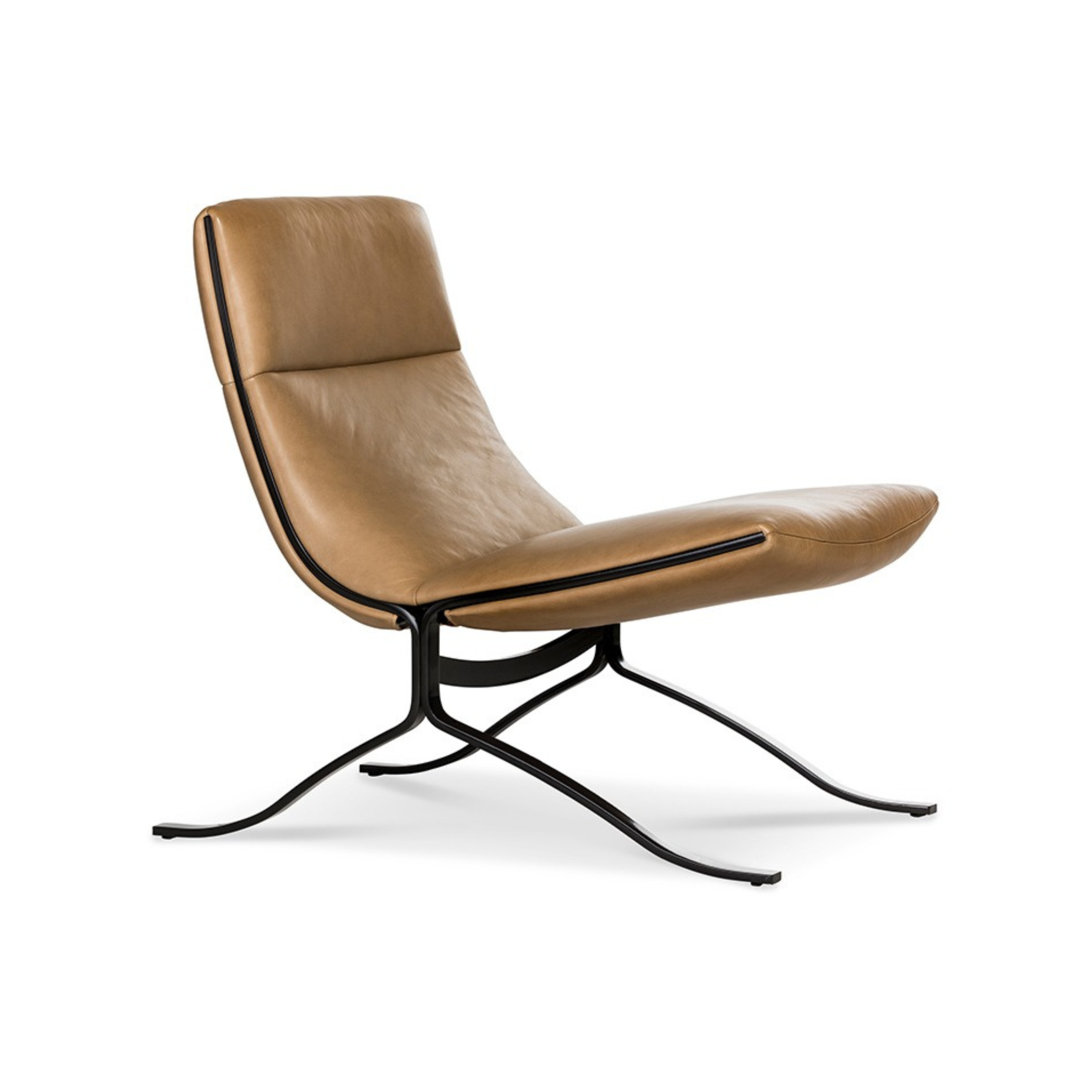 Fauteuil Juno in leder - bruin
