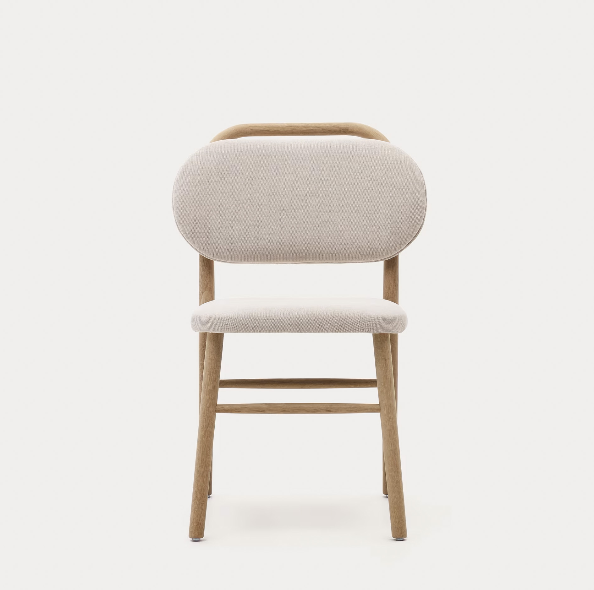 Eetkamerstoel met handvat - chenille beige