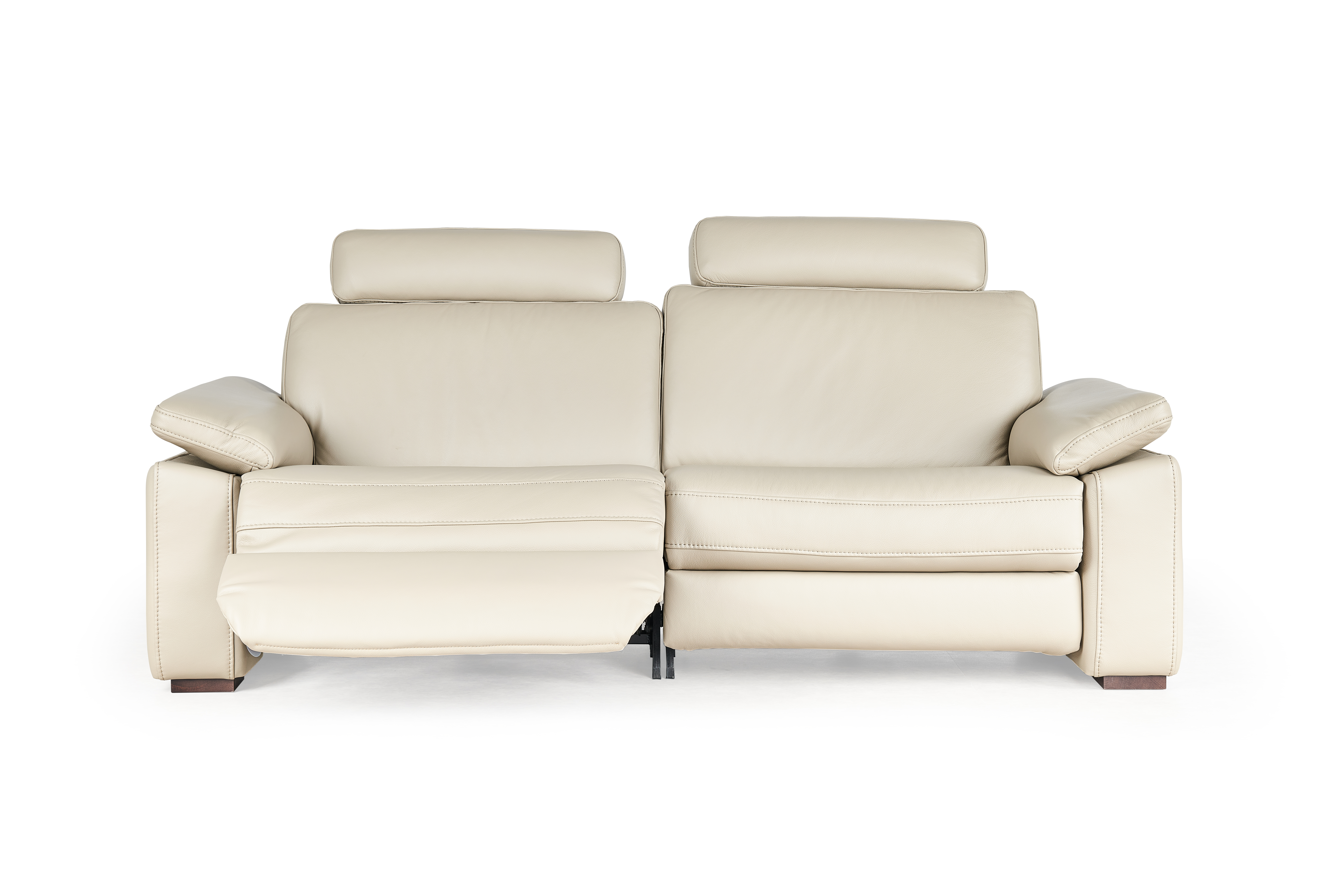 Salon 3-zit in leder - beige