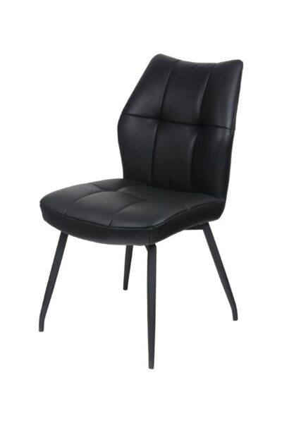 Stoel in leder - zwart