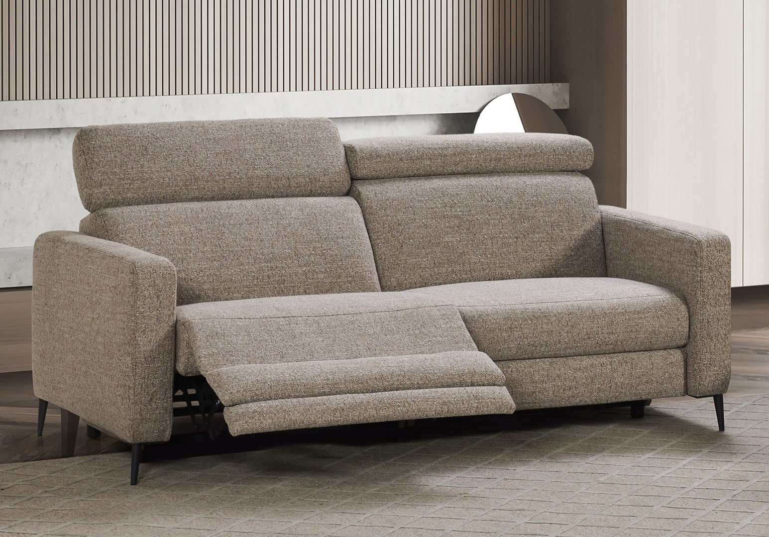 3-zit met elektr. relaxen - mocca