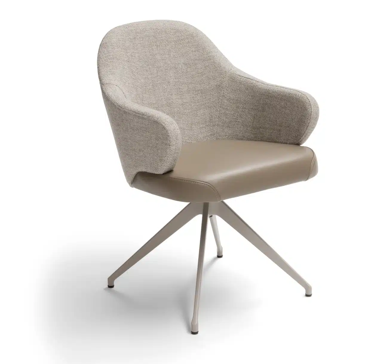 Eetkamerstoel Linq in combi leder/stof - beige