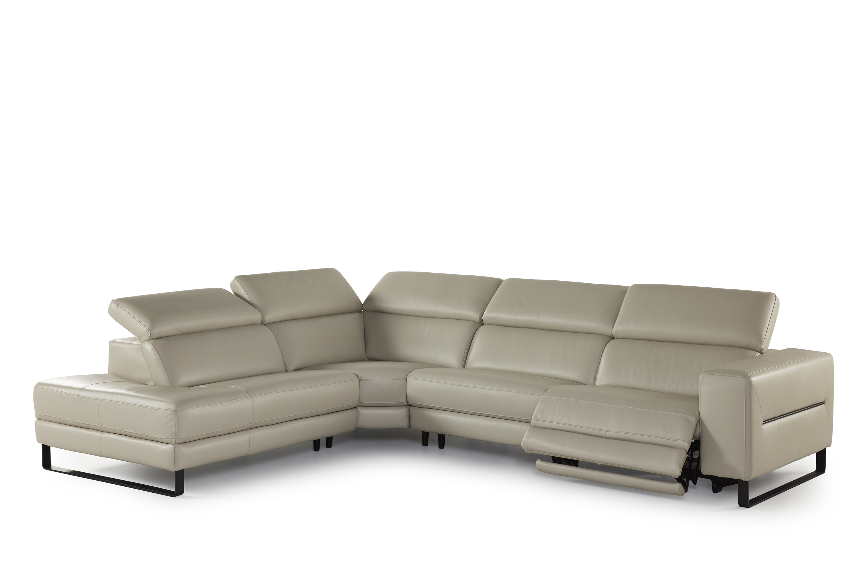 Hoeksalon met elektr.relax - light grey