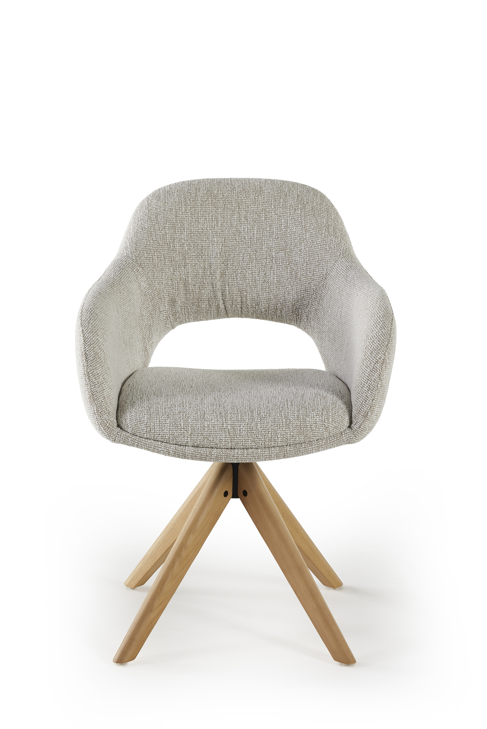 Kuipstoel swivel - linen/eik