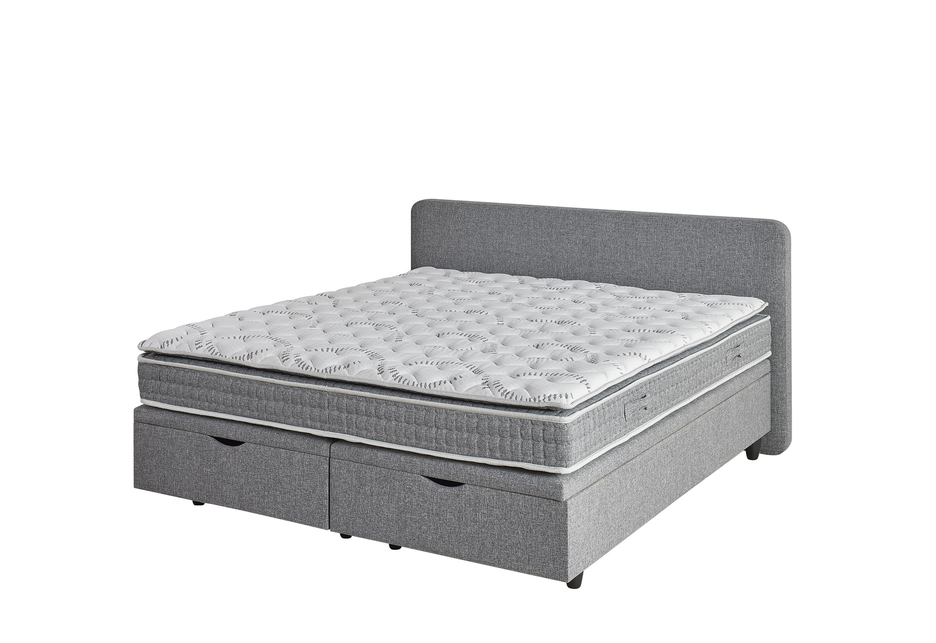 Boxspring met opbergruimte (incl. matras) 160x200cm - donkergrijs