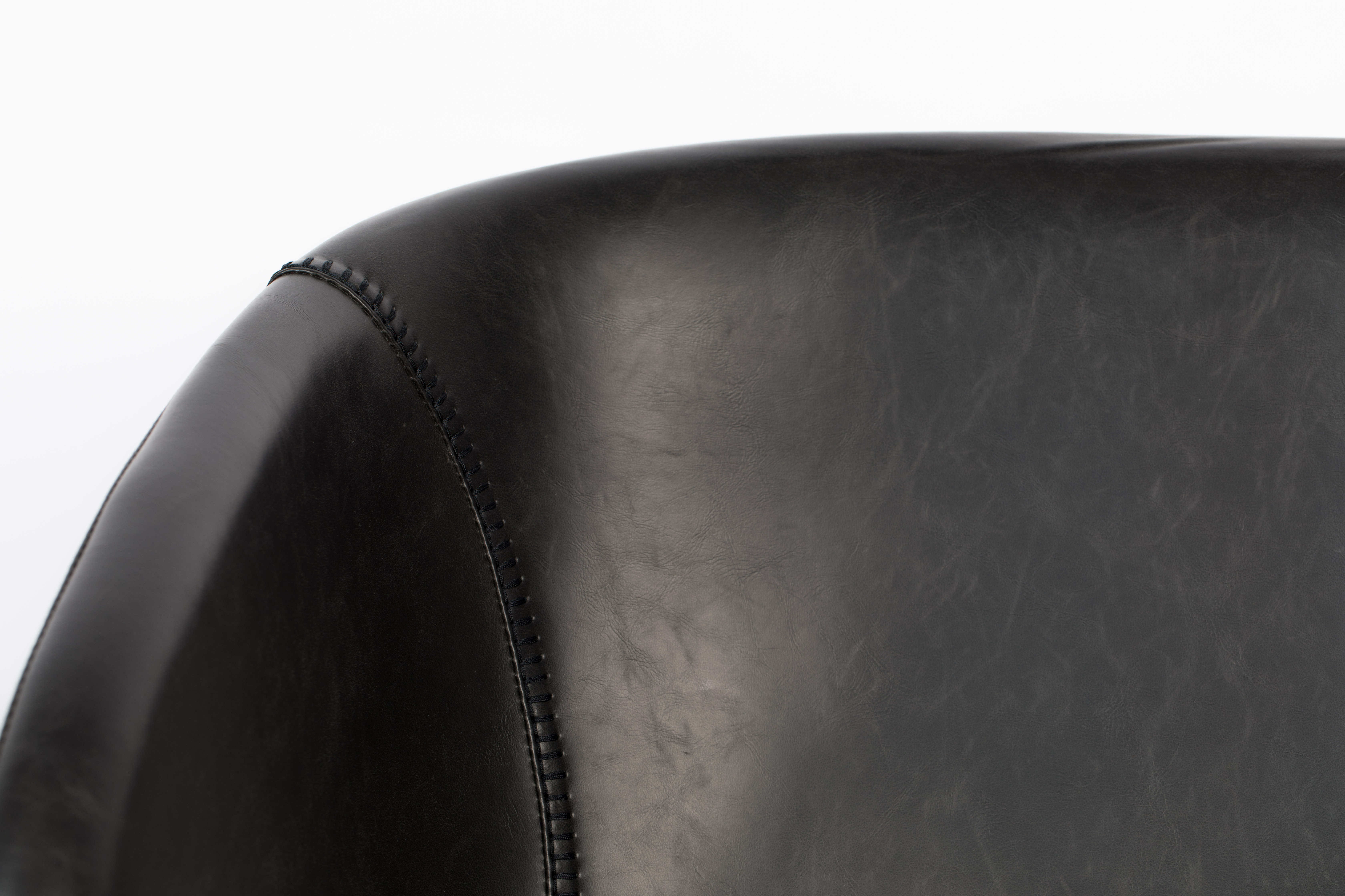 Fauteuil Feston in lederlook - zwart