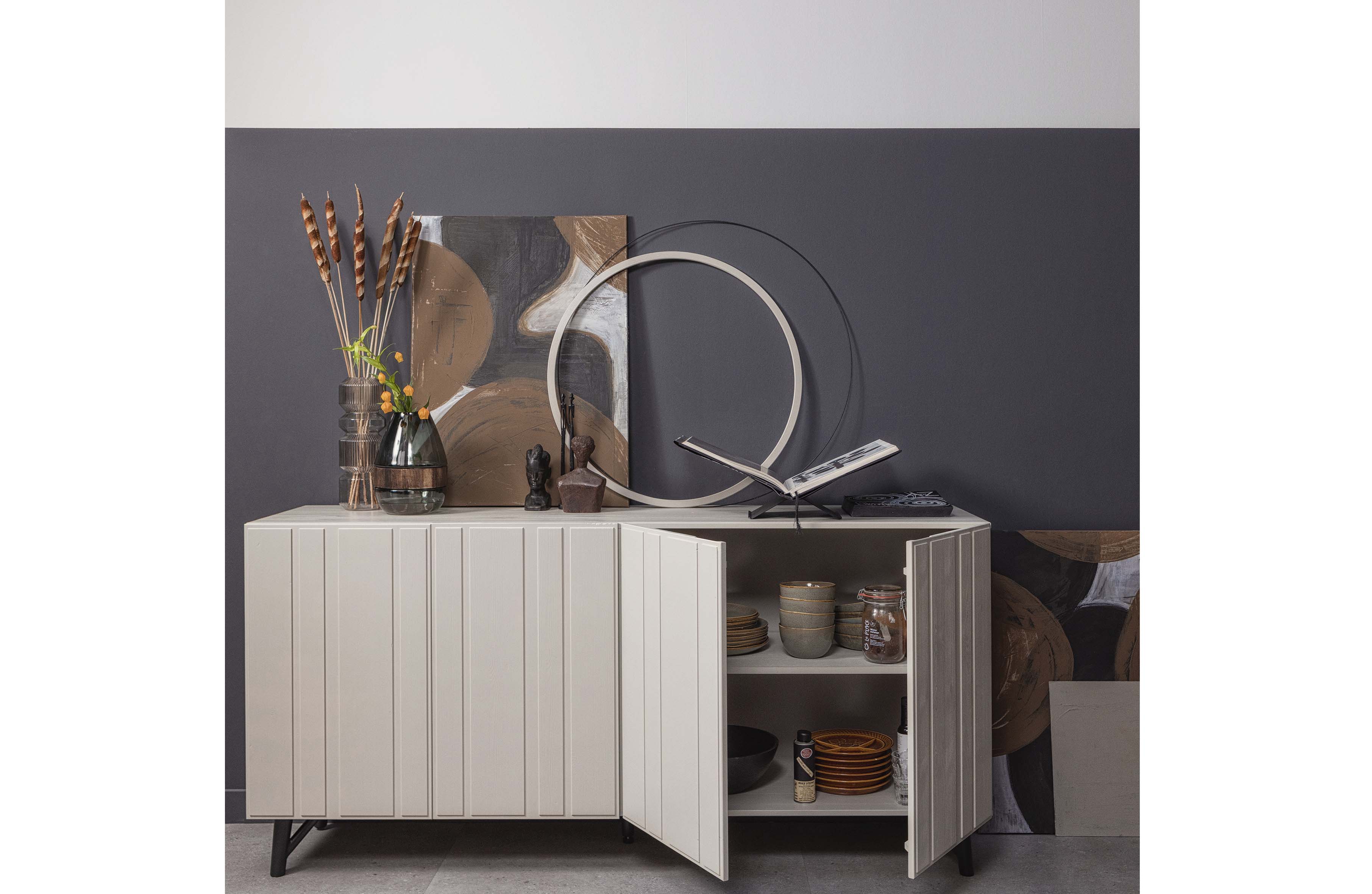 Dressoir Miller met 4 deuren - Dust wit