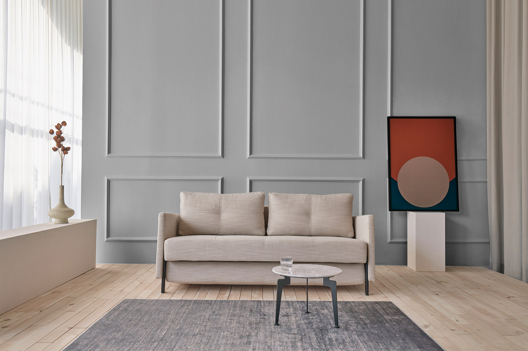 Slaapbank Cubed 160x200cm - Sand beige